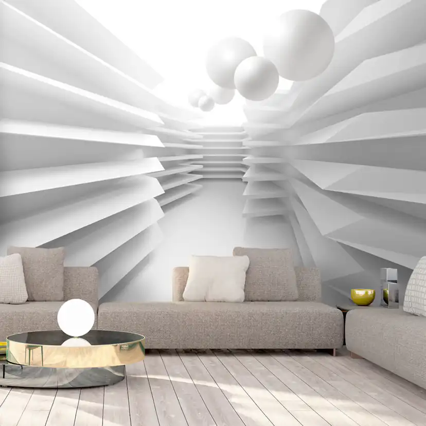 Fototapet Arkiio Självhäftande White Maze