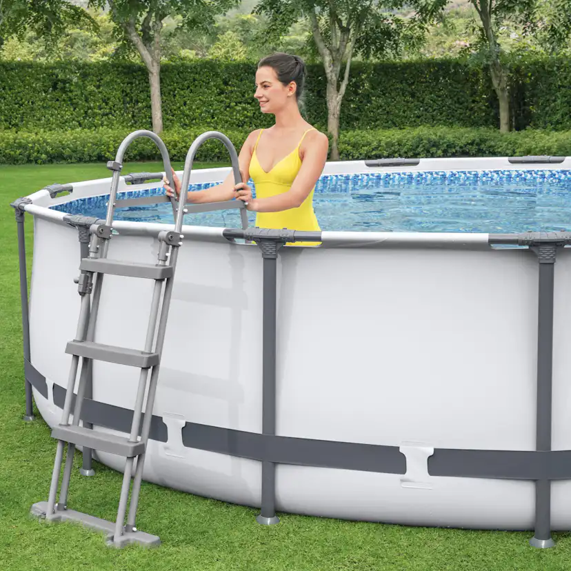 Poolpaket Bestway Steel Pro Max Ø4,57m Stålramspool Ovanmark med Filterpump