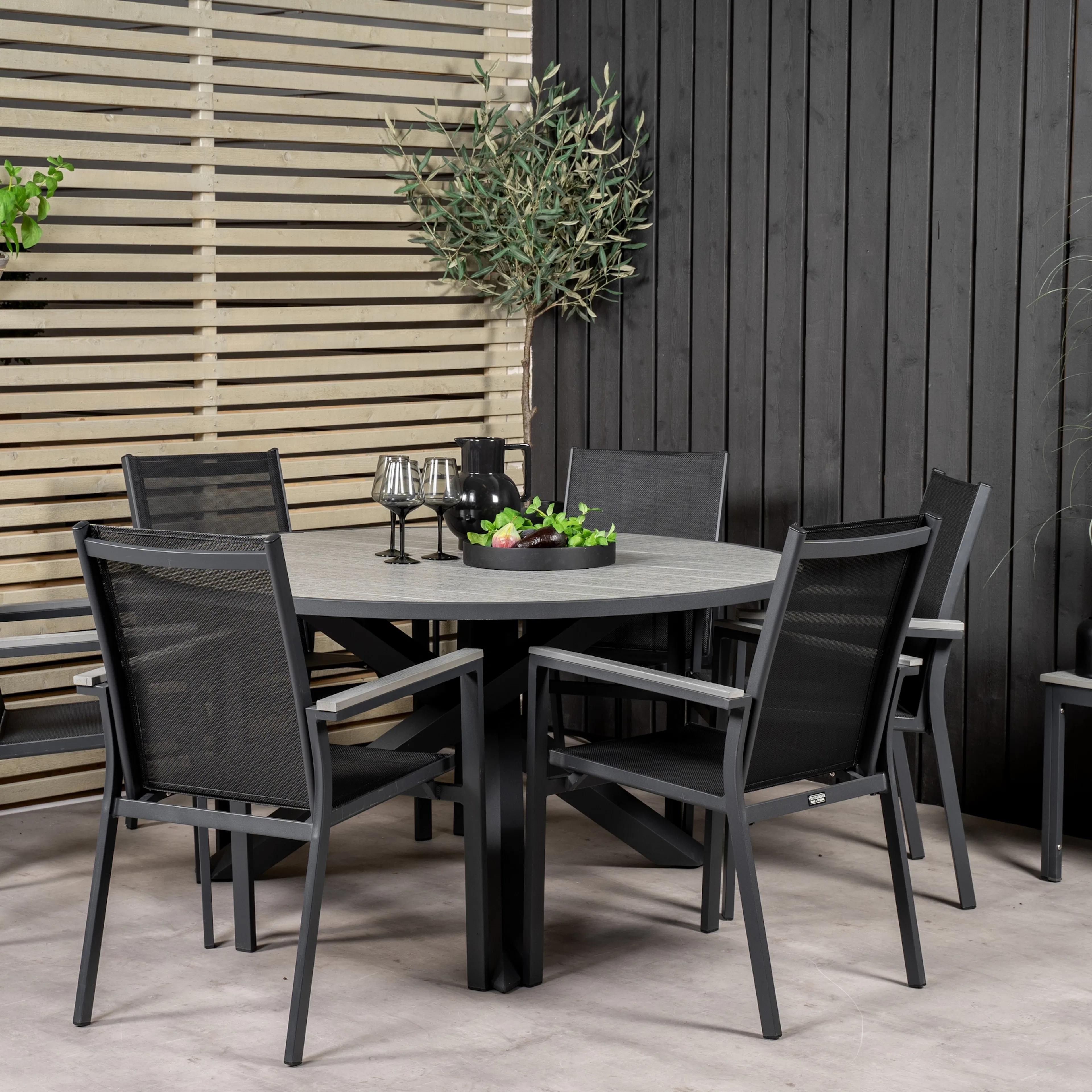 Matgrupp Venture Home Pincy Ø140 med 6 Pincy Stolar