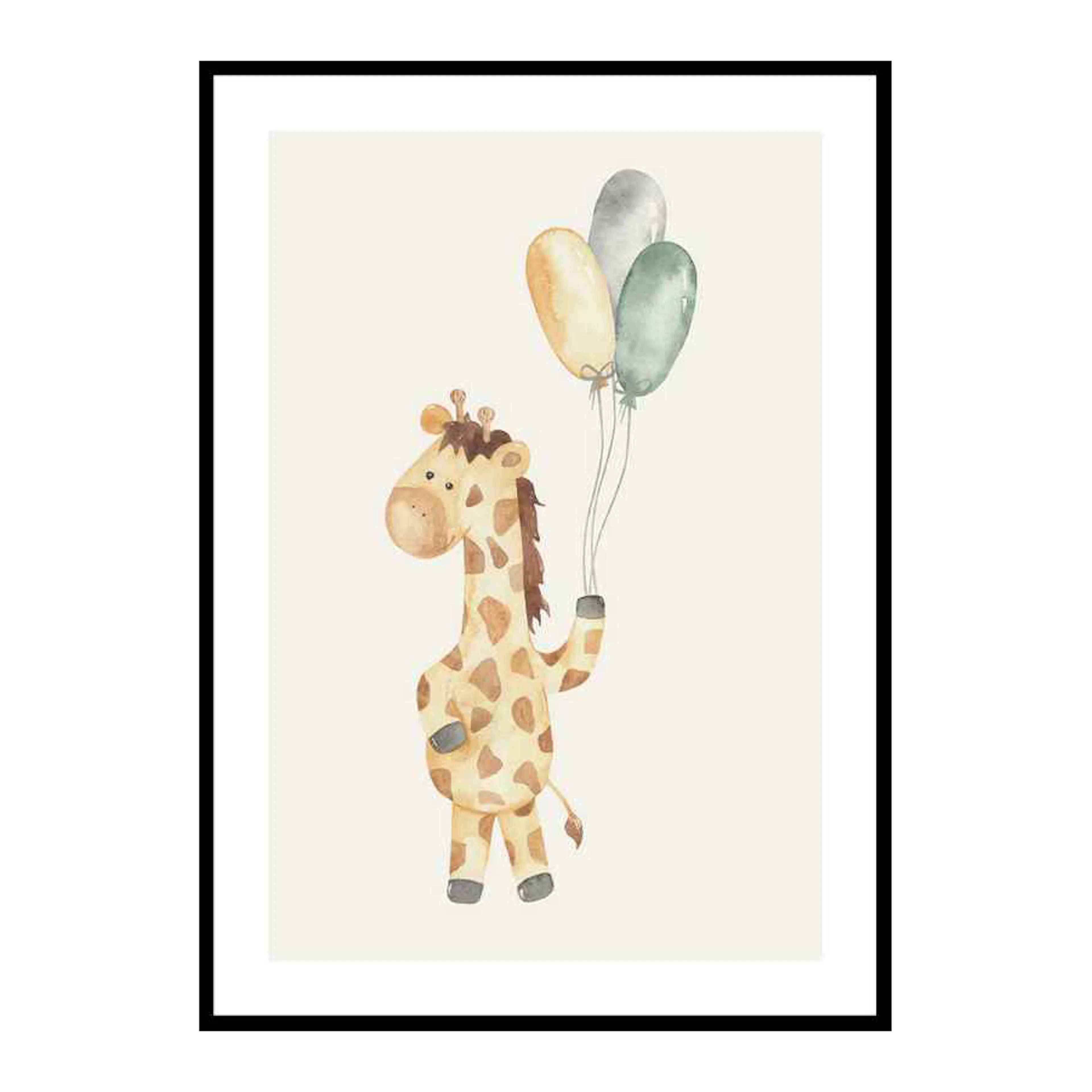 Poster Gallerix Giraffe Balloons