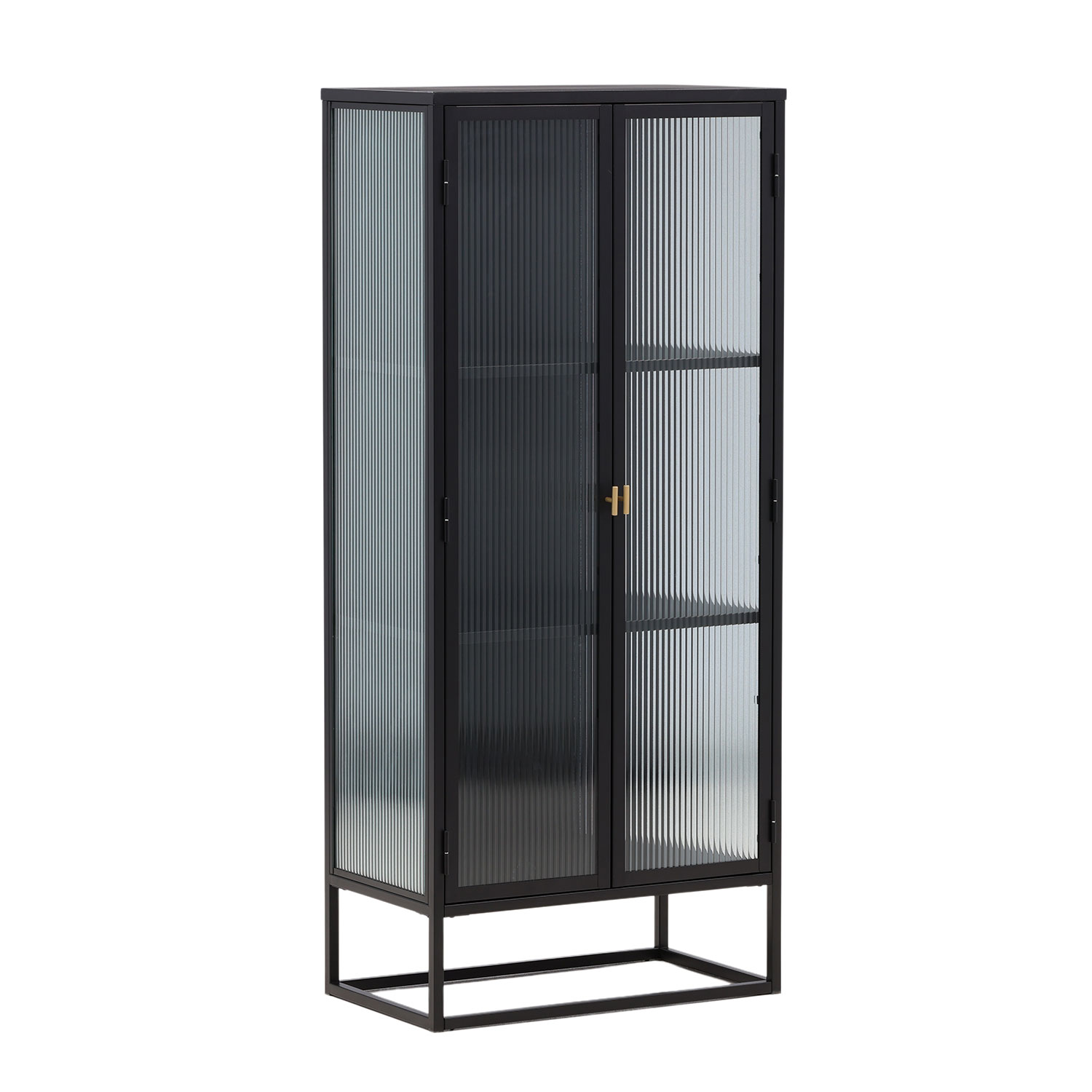 Vitrinskåp Venture Home Garis Svart Stål 160cm