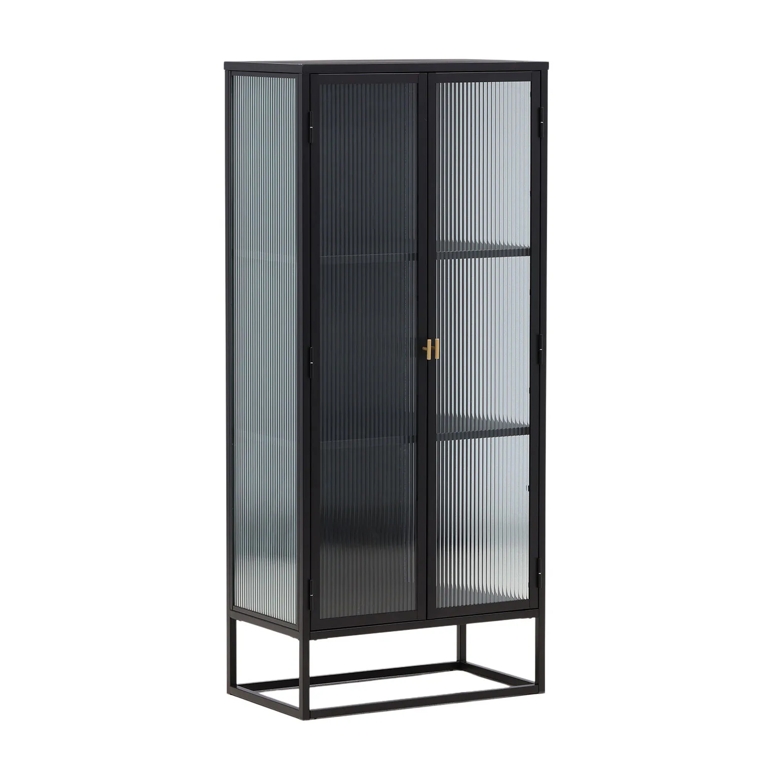 Vitrinskåp Venture Home Garis Svart Stål 160cm