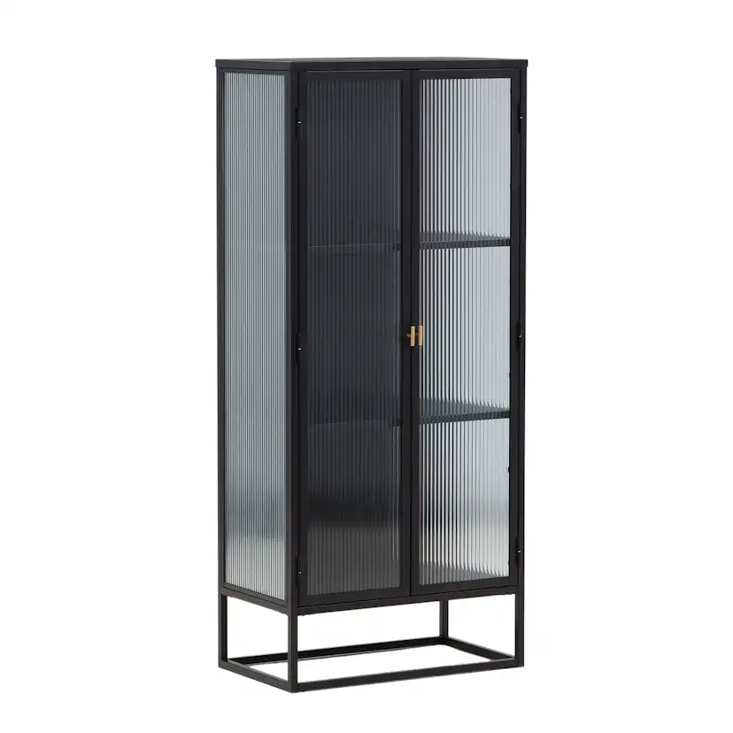 Vitrinskåp Venture Home Garis Svart Stål 160cm