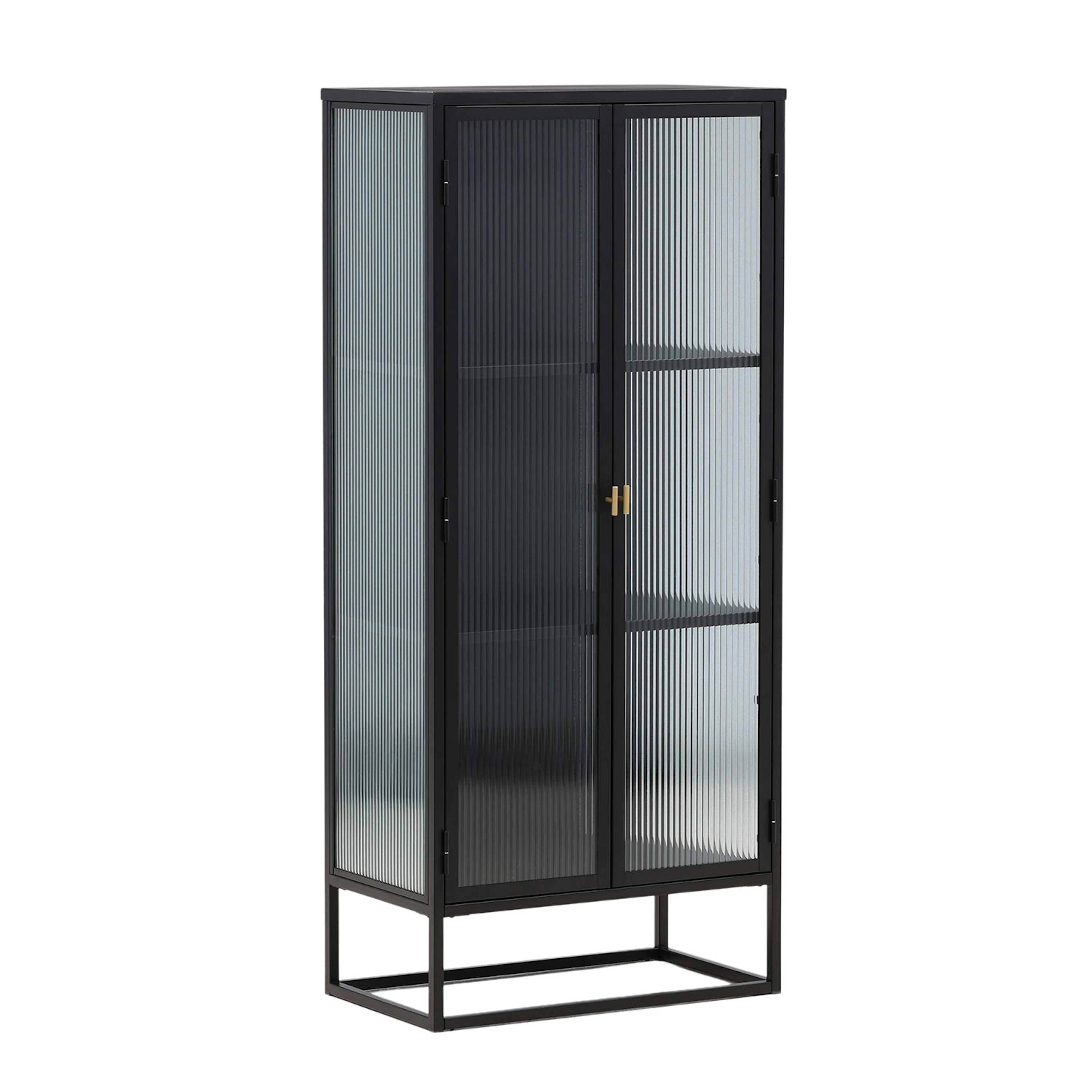 Vitrinskåp Venture Home Garis Svart Stål 160cm