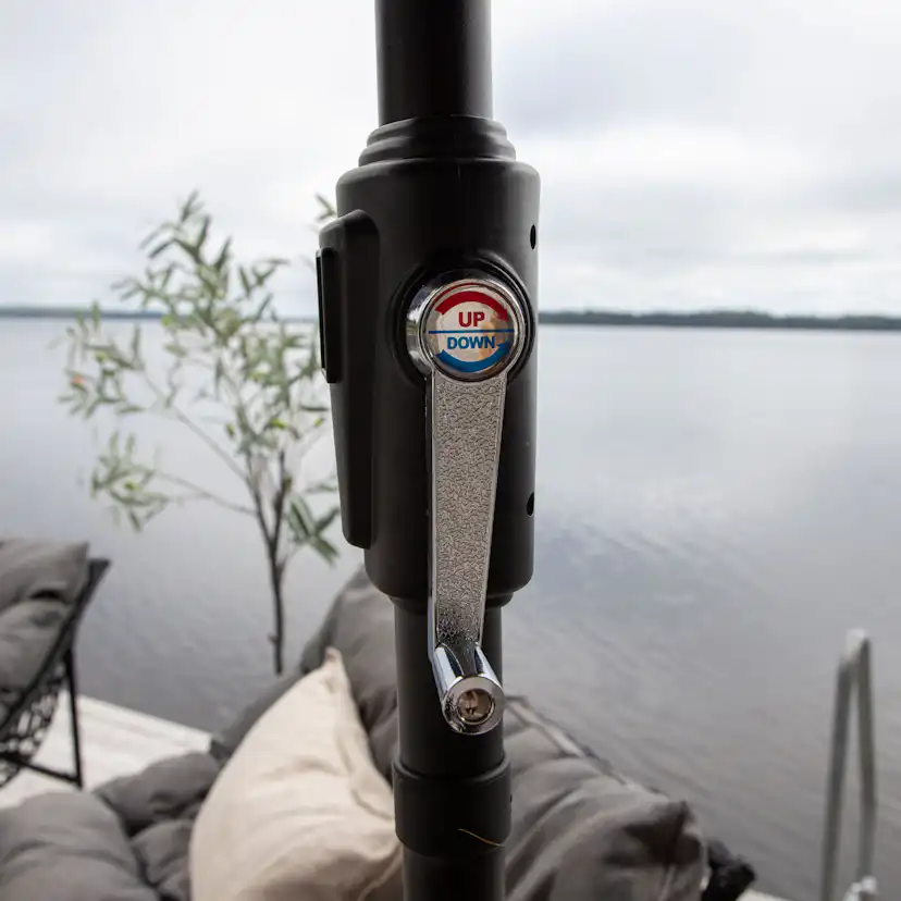 Sabal Umbrella with LED, Grey, 270 Grå