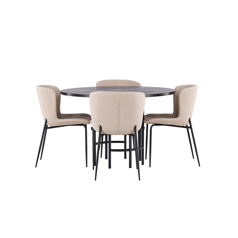 Matgrupp Venture Home Copenhagen Ø 115 cm med 4 Modesto Stolar