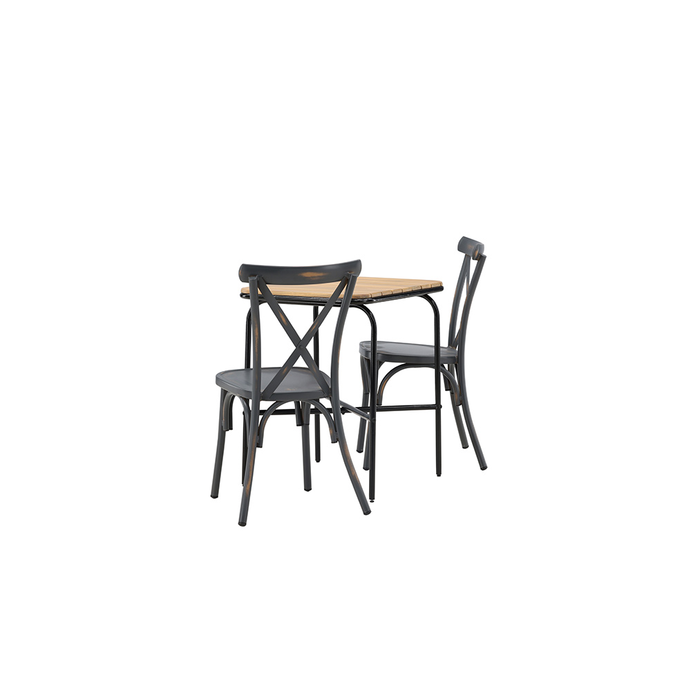 Cafégrupp Venture Home Holmbeck Bord med 2 Tablas Trädgårdsstolar Utomhus