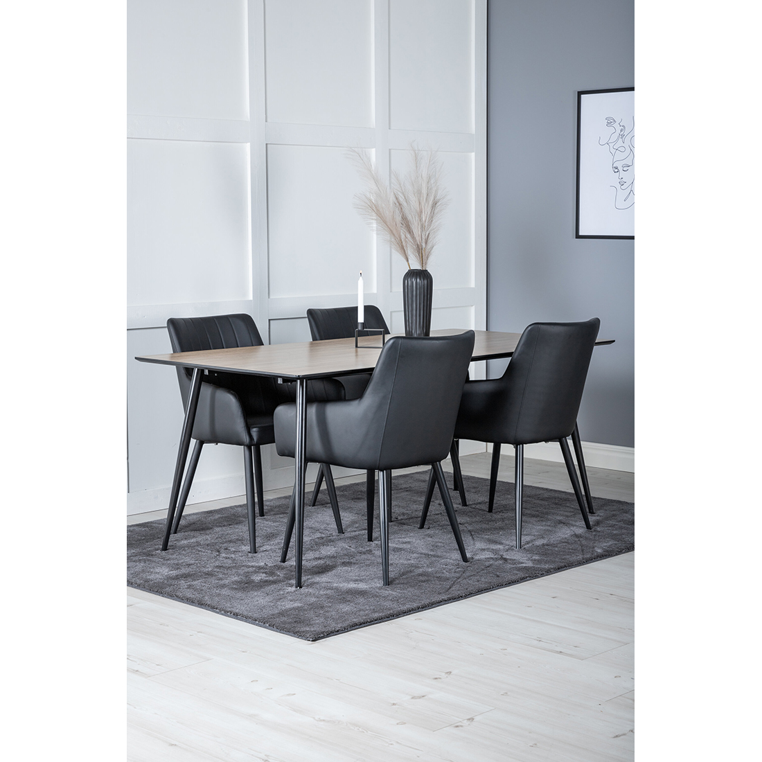 Matgrupp Venture Home Silar Ø120 cm med 4st Comfort Matstolar