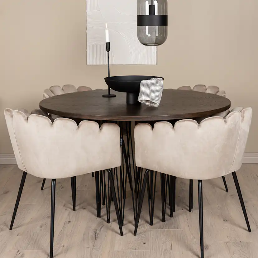 Matgrupp furniture/fashion Stone med 4 Limhamn Stolar Runt