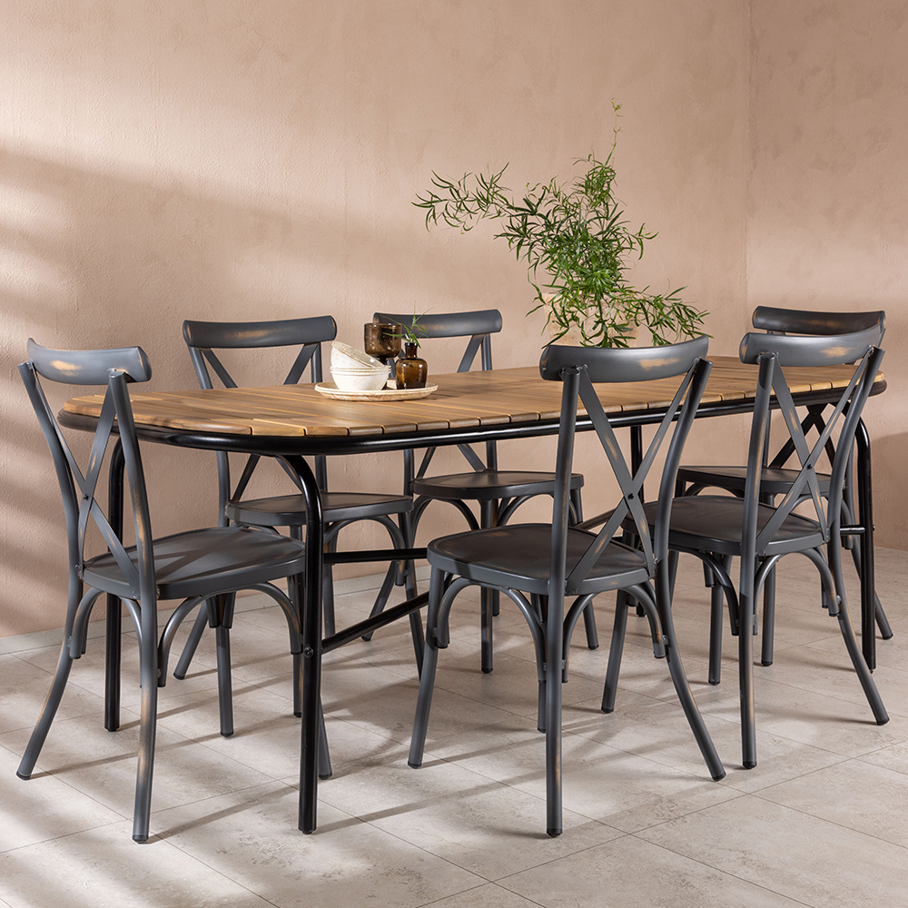 Matgrupp Venture Home Holmbeck Bord med 6 Tablas Stolar