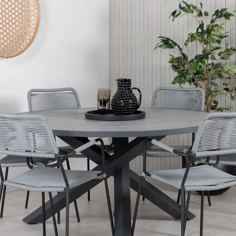Matgrupp Utomhus Venture Home Pincy med 6 Leon Trädgårdsstolar