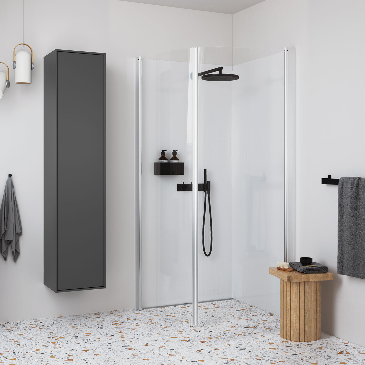 Duschdörr Contura Shower Space SBVK Bockad med Handtagsprofil Höjd: 200 BxH:900x2000
