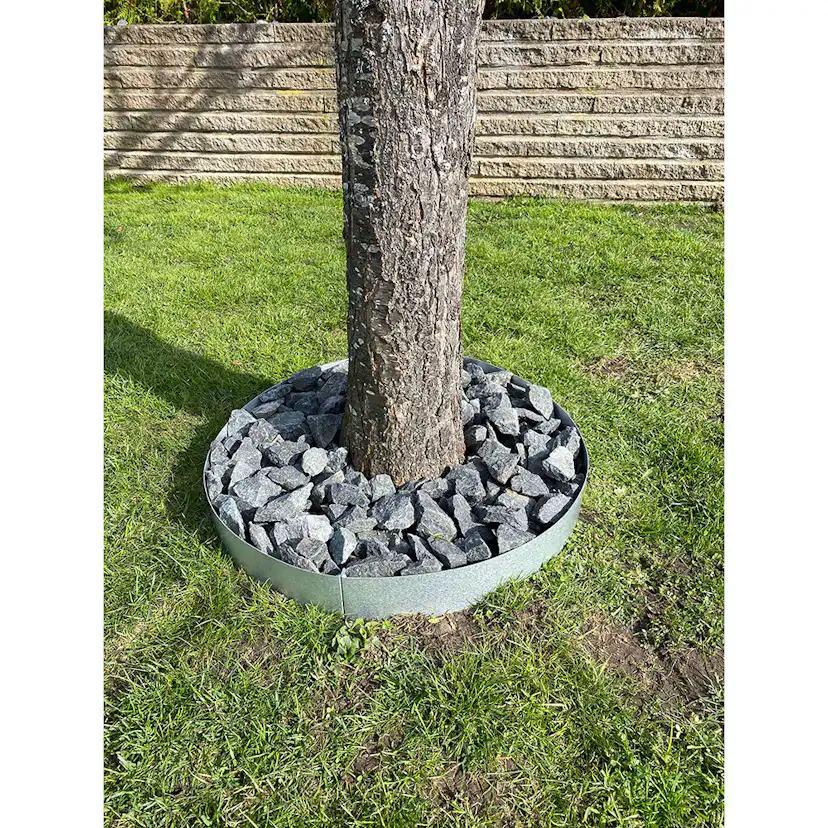 Rabattkant Skotte Garden Trädring Corten Hög 16cm ⌀65 cm Gräskant Silver Zinkplåt