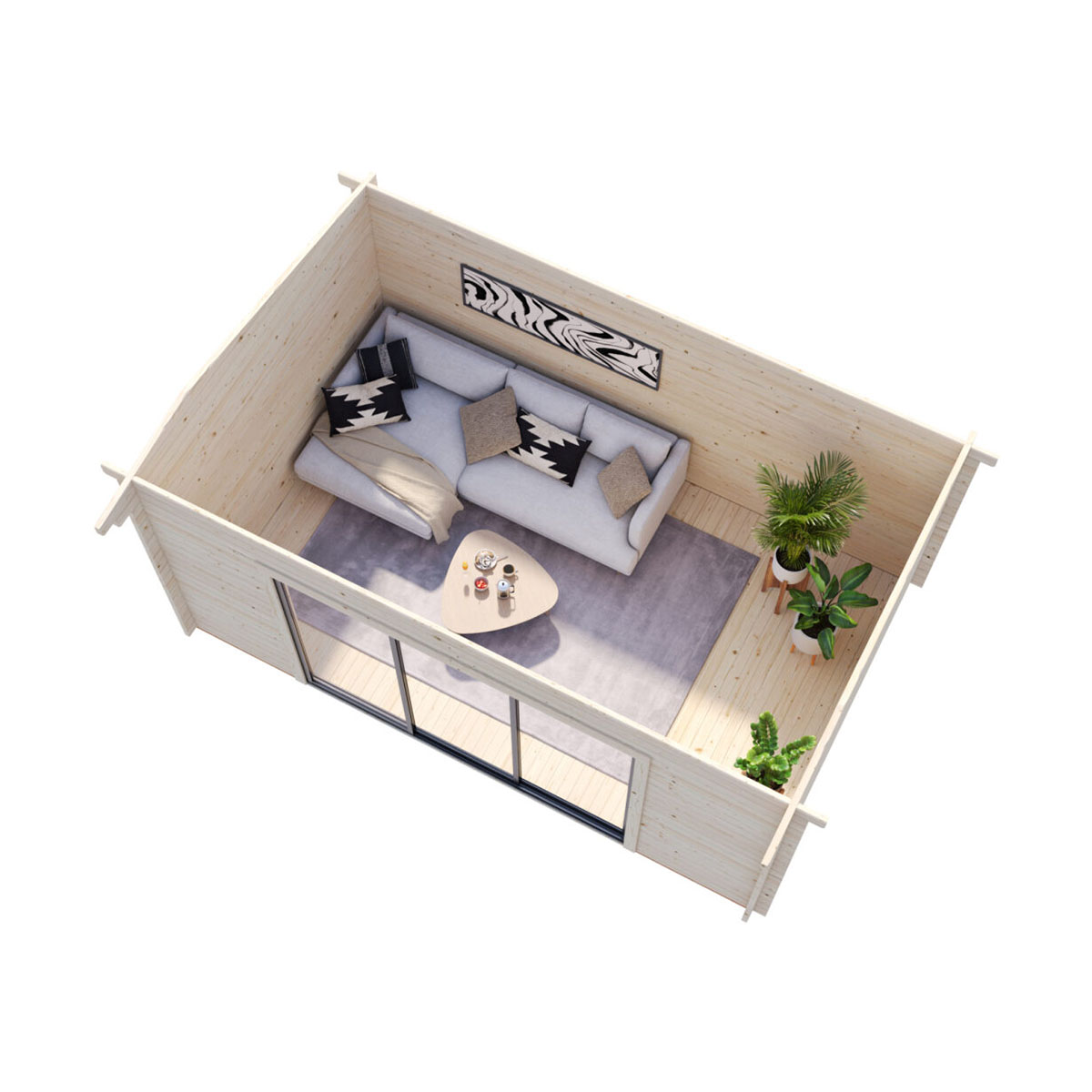 Ines 13,7 m2 Slide NO Obehandlad med Slide 1-lagers glas