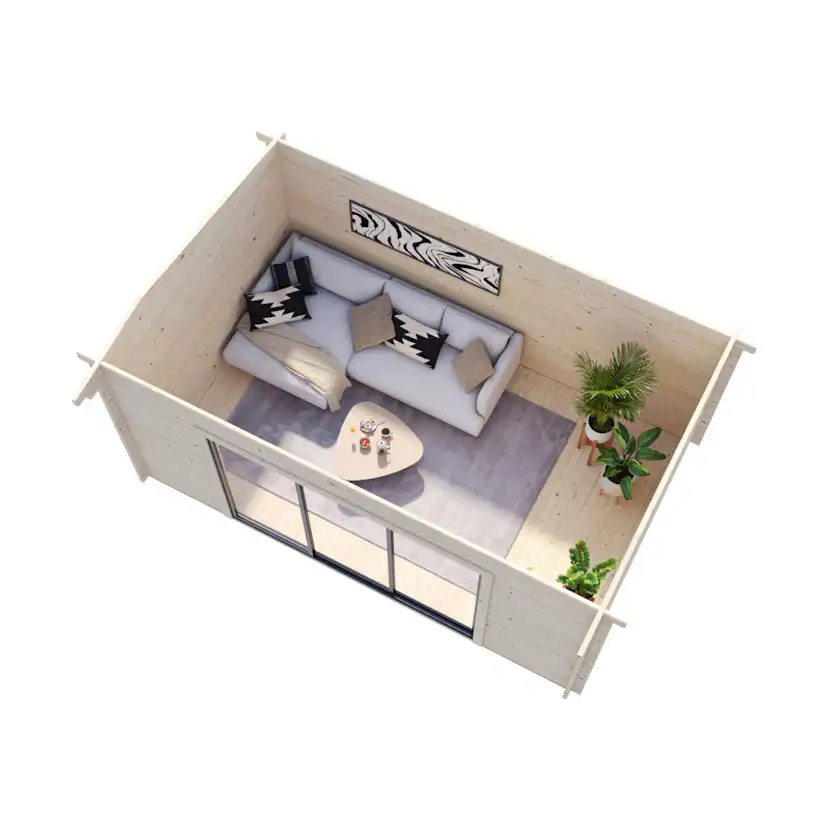 Ines 13,7 m2 Slide NO Obehandlad med Slide 1-lagers glas