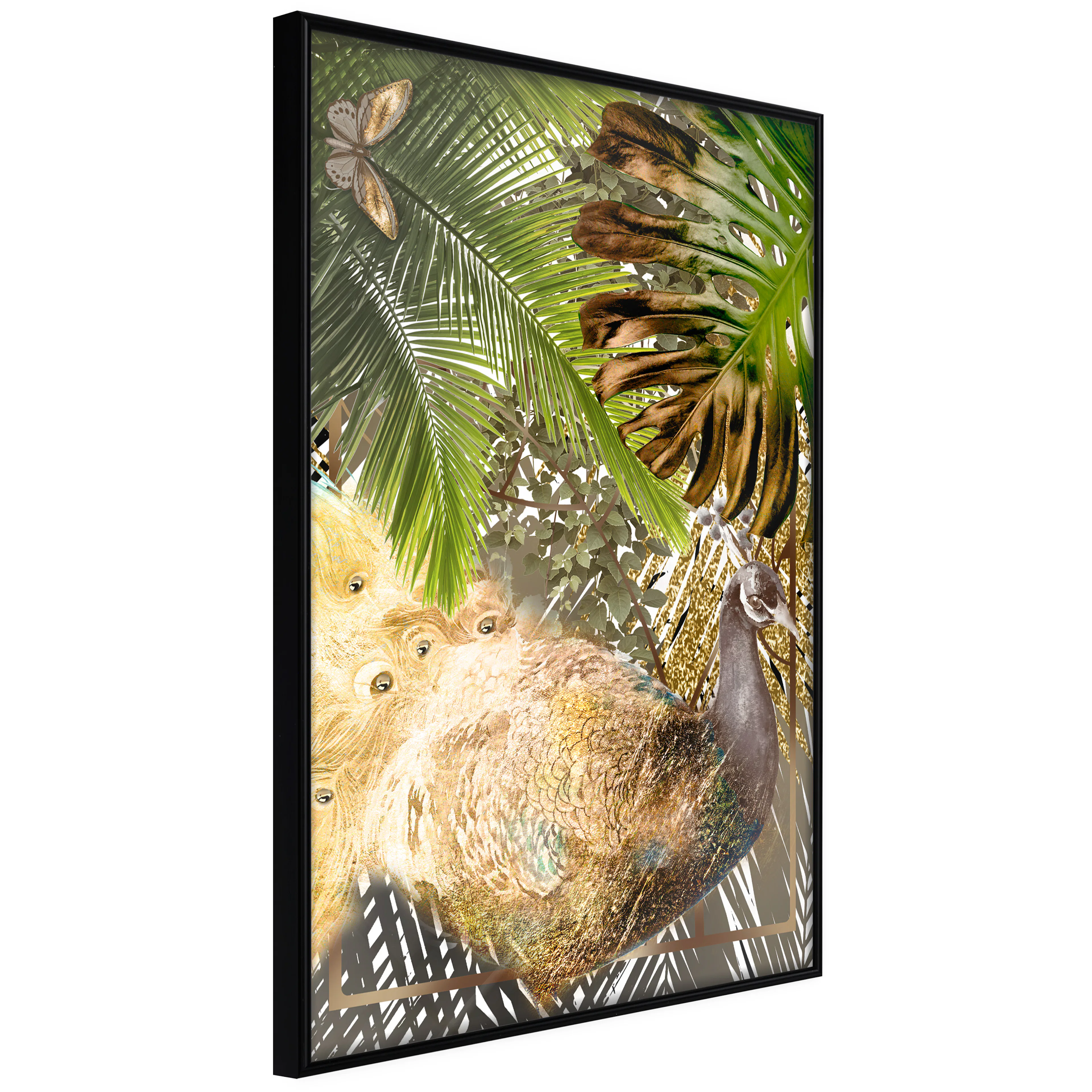 Affisch - Golden Peacock [Poster] 40x60 Svart ram, 40x60 cm