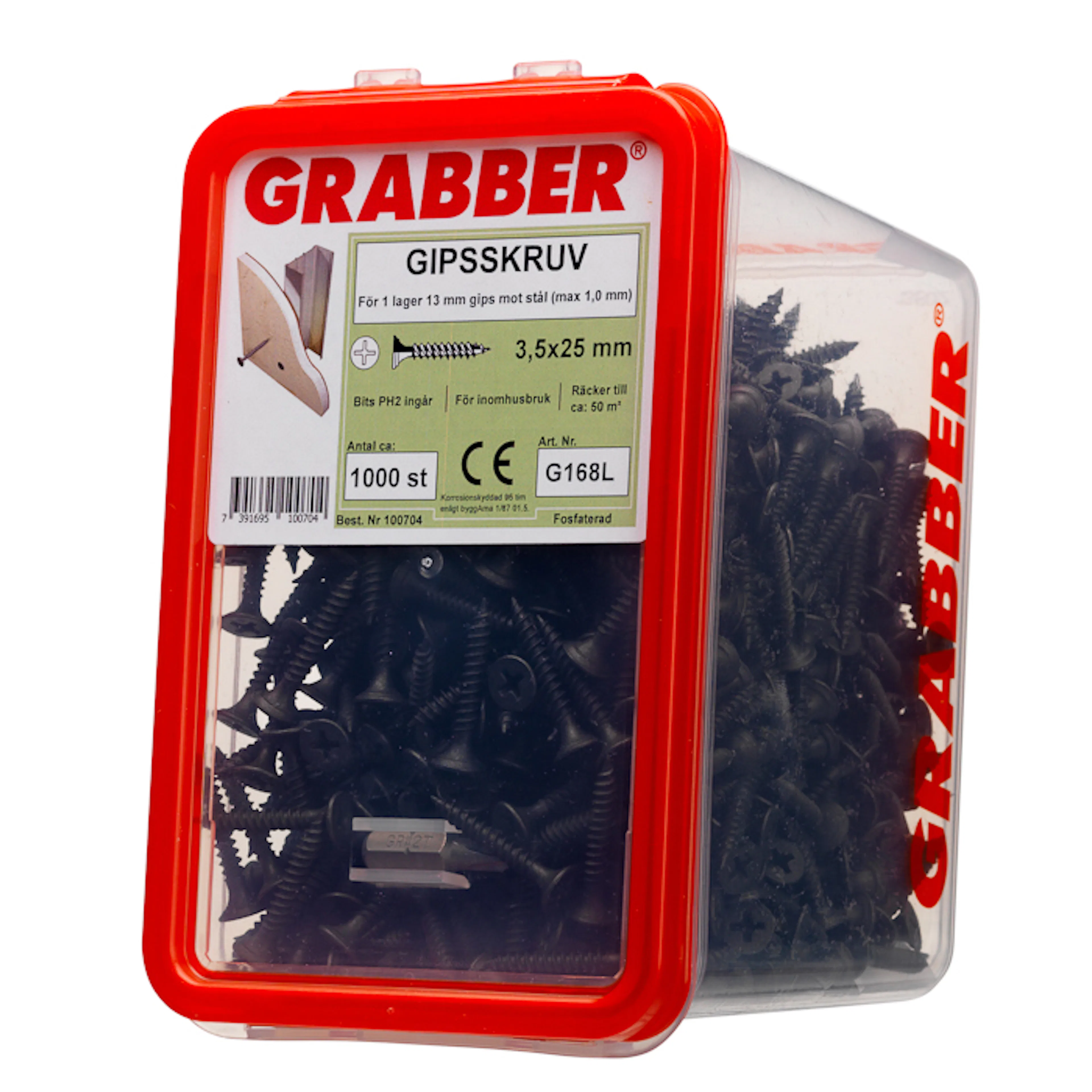GIPSSKRUV G168L 3,5X25 1000 ST Gipsskruv Grabber mot Stål och Trä 3,5X25 1000 ST