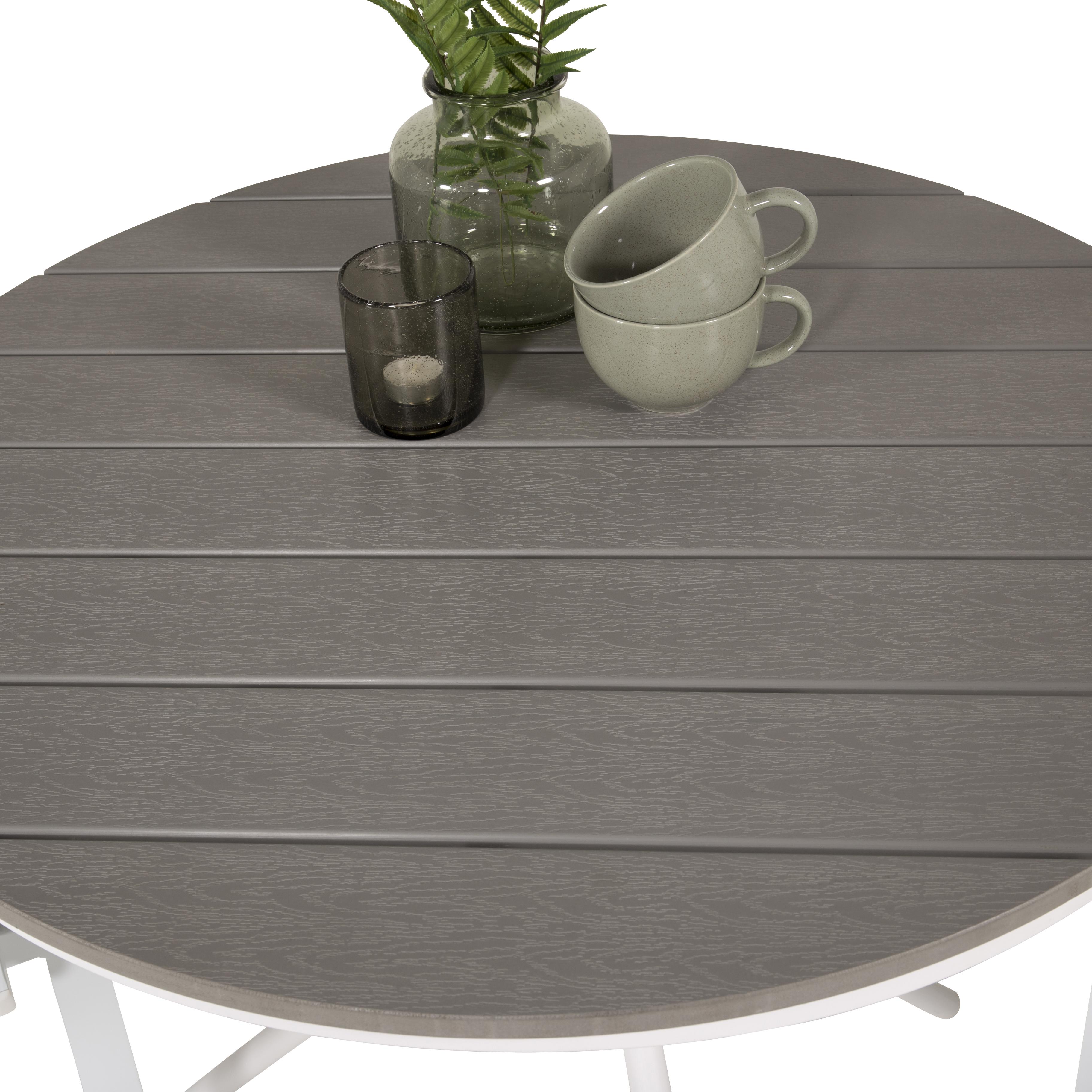 Cafégrupp Venture Home Pincy Ø 90 med 2 Copacabana Trädgårdsstolar Utomhus