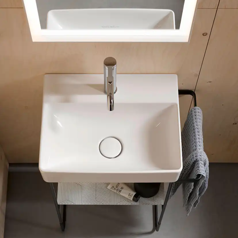 Tvättställ DuraSquare 450 mm, vägghängt BxD: 450x350 mm