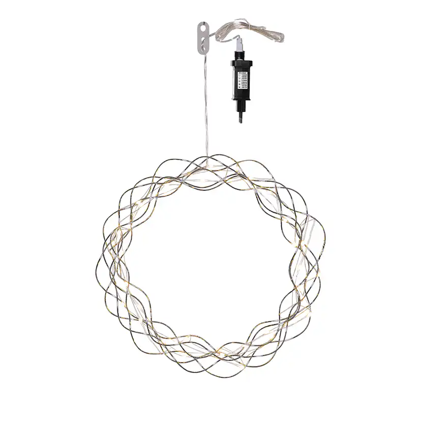 Hängande Dekoration Star Trading Curly Krans LED