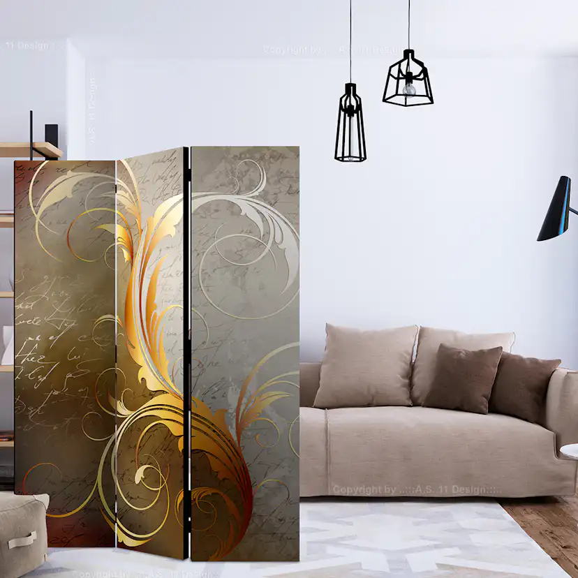 Rumsavdelare Skärmvägg Arkiio Gold Letters 135x172 cm