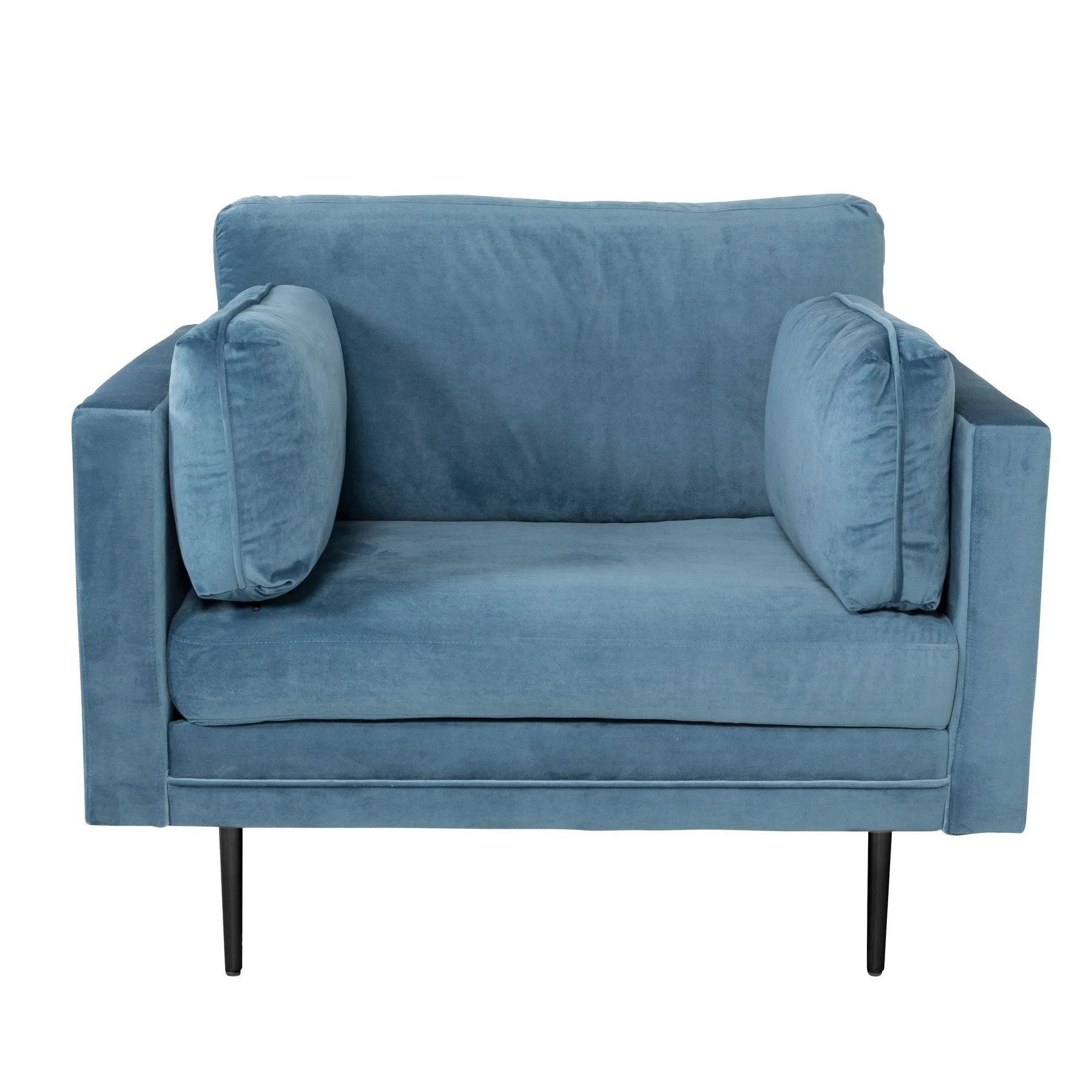 Boom - Single Chair Velvet - Blue+Black Legs for Boom Sofa - Blå/Svart