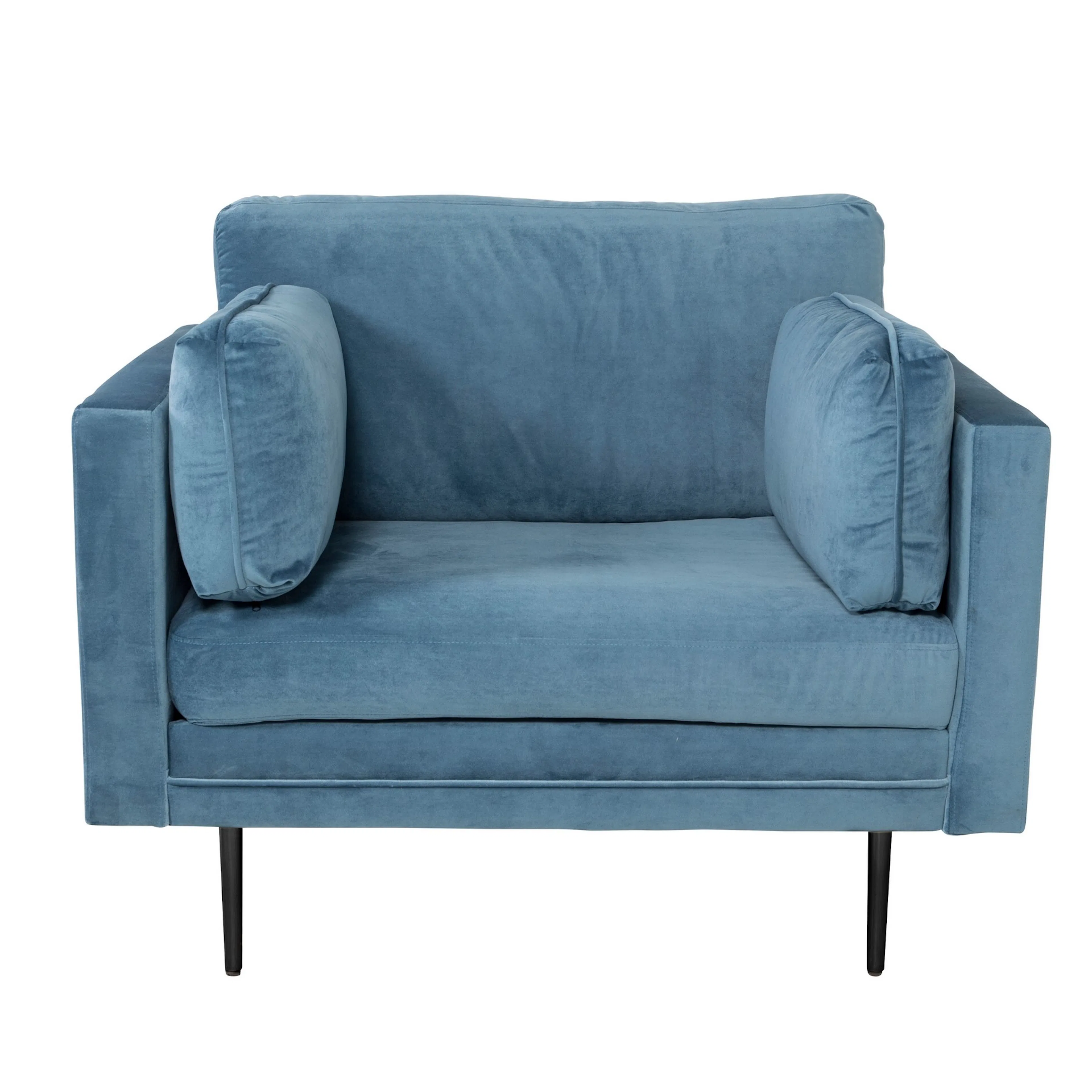 Boom - Single Chair Velvet - Blue+Black Legs for Boom Sofa - Blå/Svart