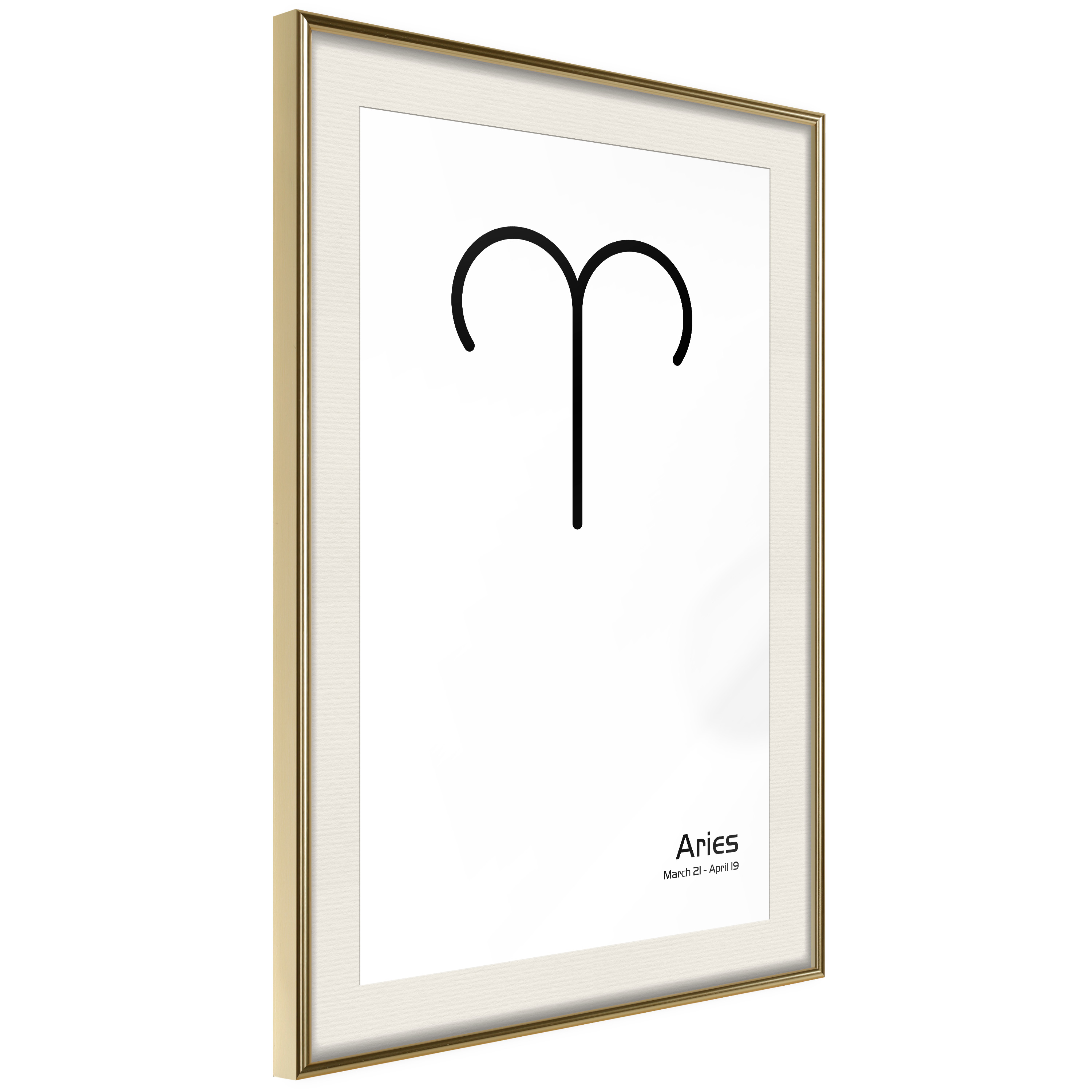 Affisch - Aries [Poster] 40x60 Guld ram med passepartout, 40x60 cm