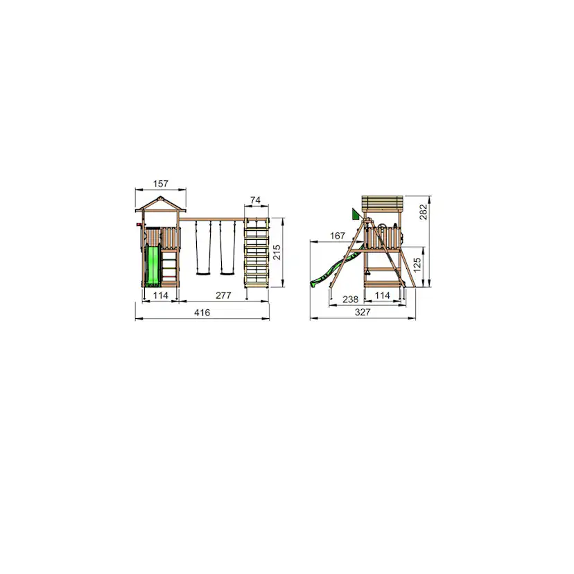 Lektorn Jungle Gym Home Komplett Inkl Climb Modul X'tra Trä