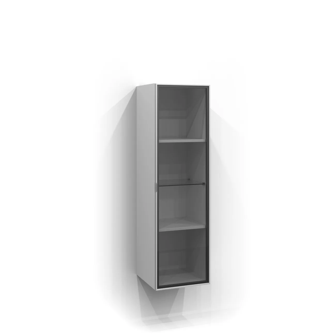 Dörr Högskåp Ram 120x35 Alu matt/Rök BxH: 350 x 1200 mm, Matt Aluminium, Rökfärgat glas