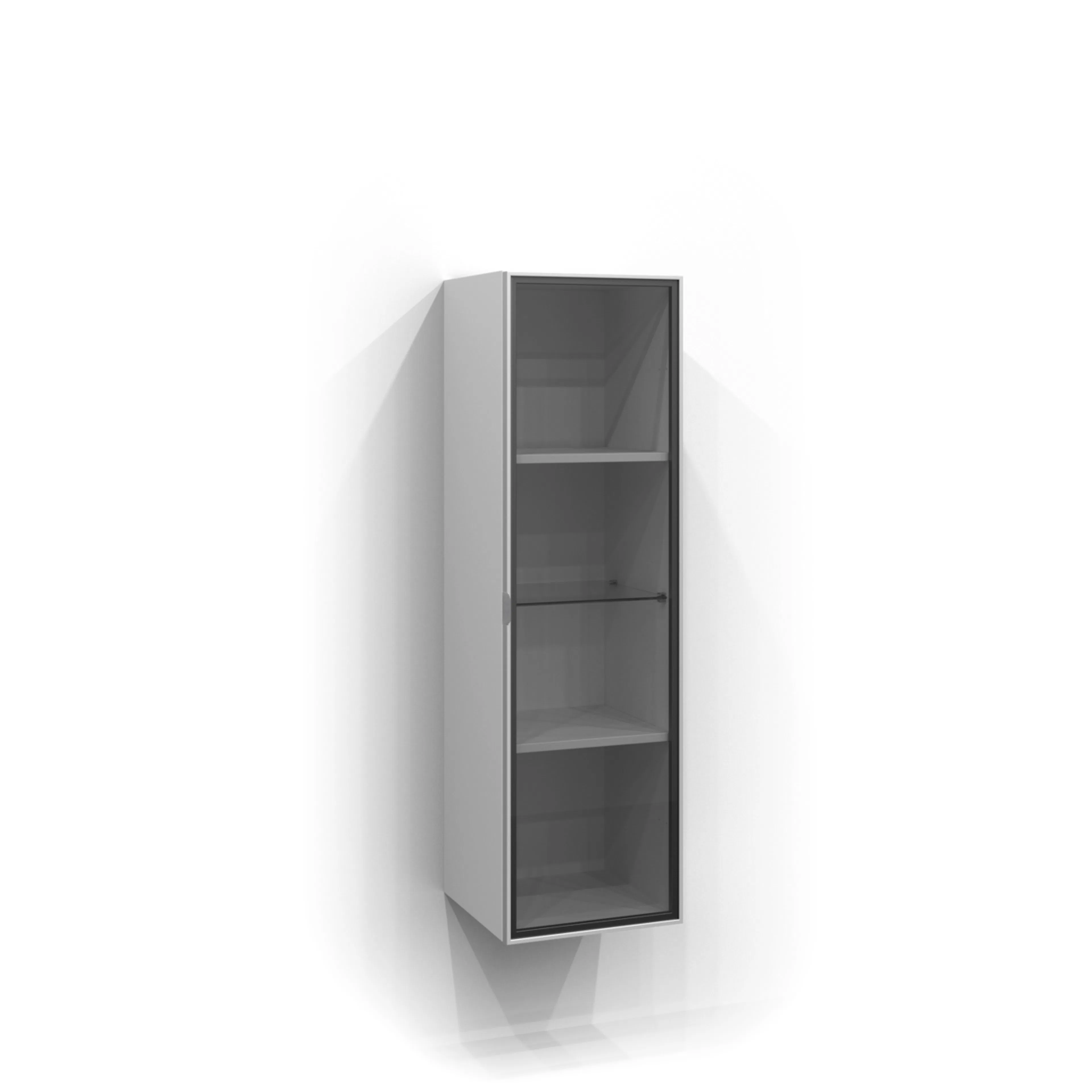 Dörr Högskåp Ram 120x35 Alu matt/Rök BxH: 350 x 1200 mm, Matt Aluminium, Rökfärgat glas
