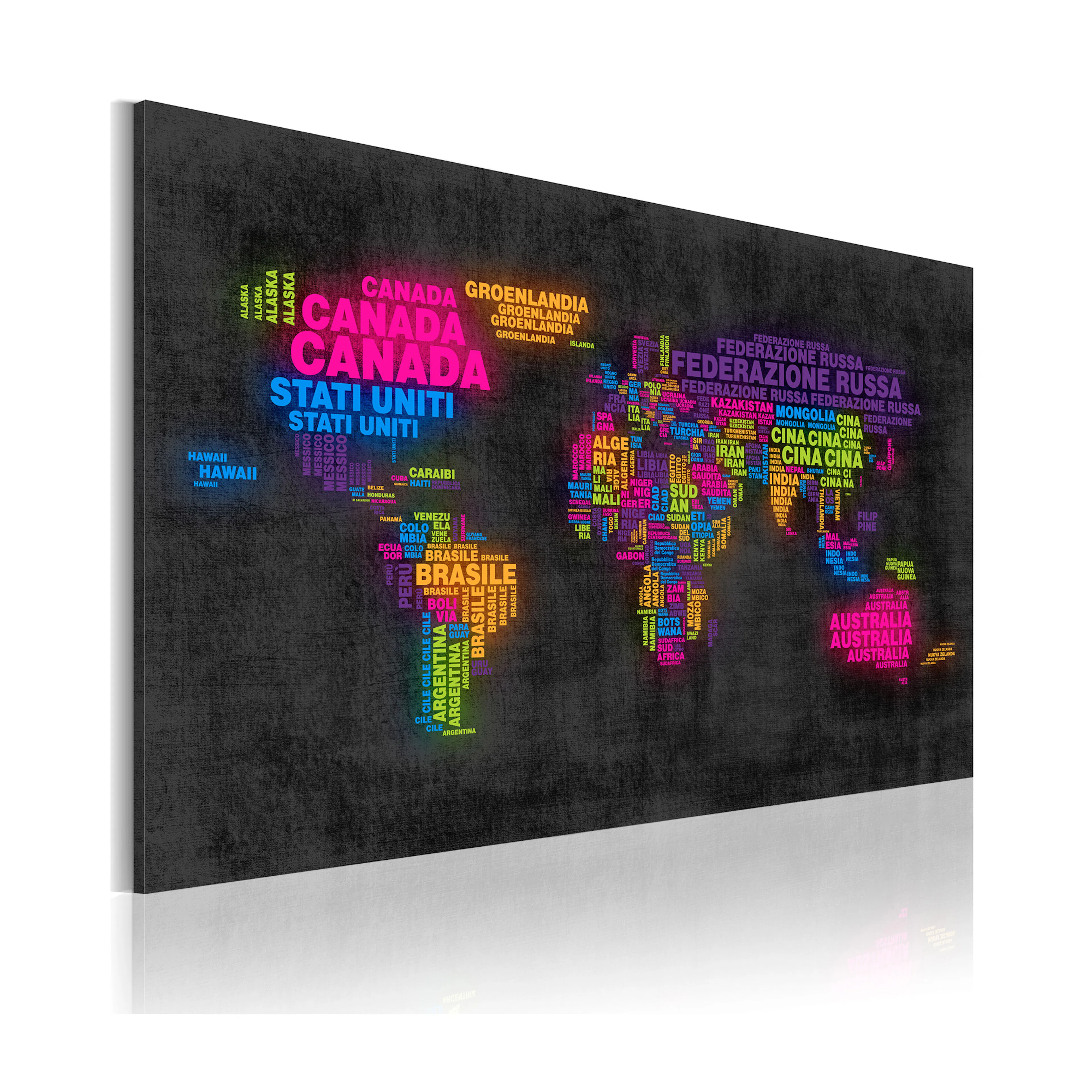 Tavla Arkiio Kartan Över Världen Italienska Namnen