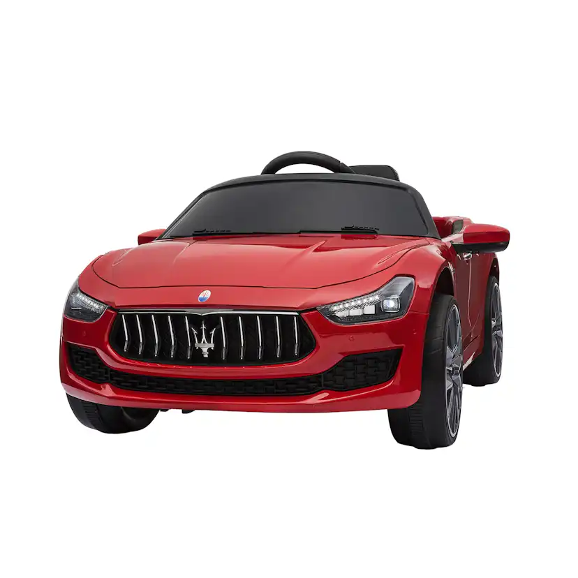 Elbil Nordic Play Maserati Ghibli 12V i Röd med LED-Ljus för Barn