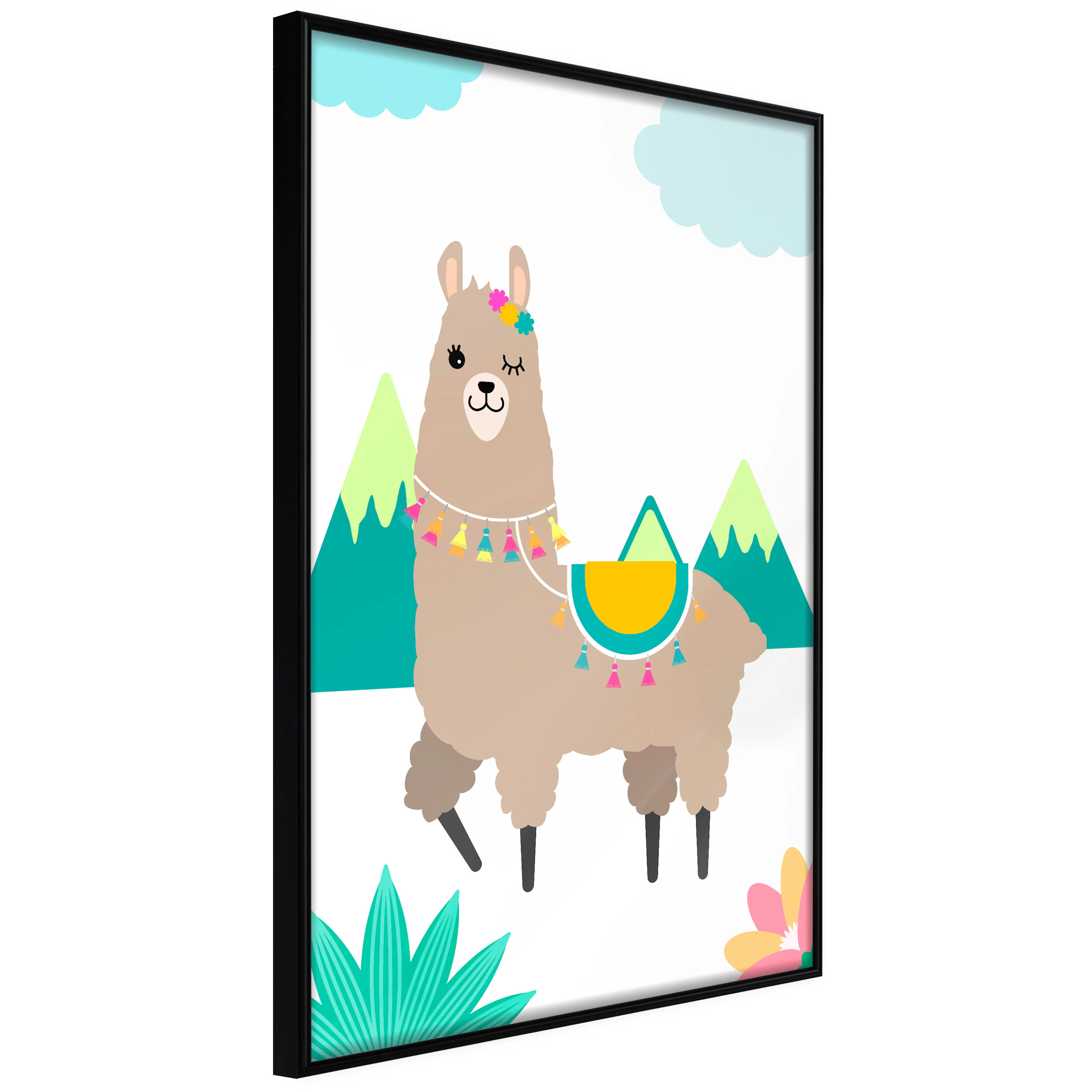 Affisch - Unusual Lama [Poster] 40x60 Svart ram, 40x60 cm