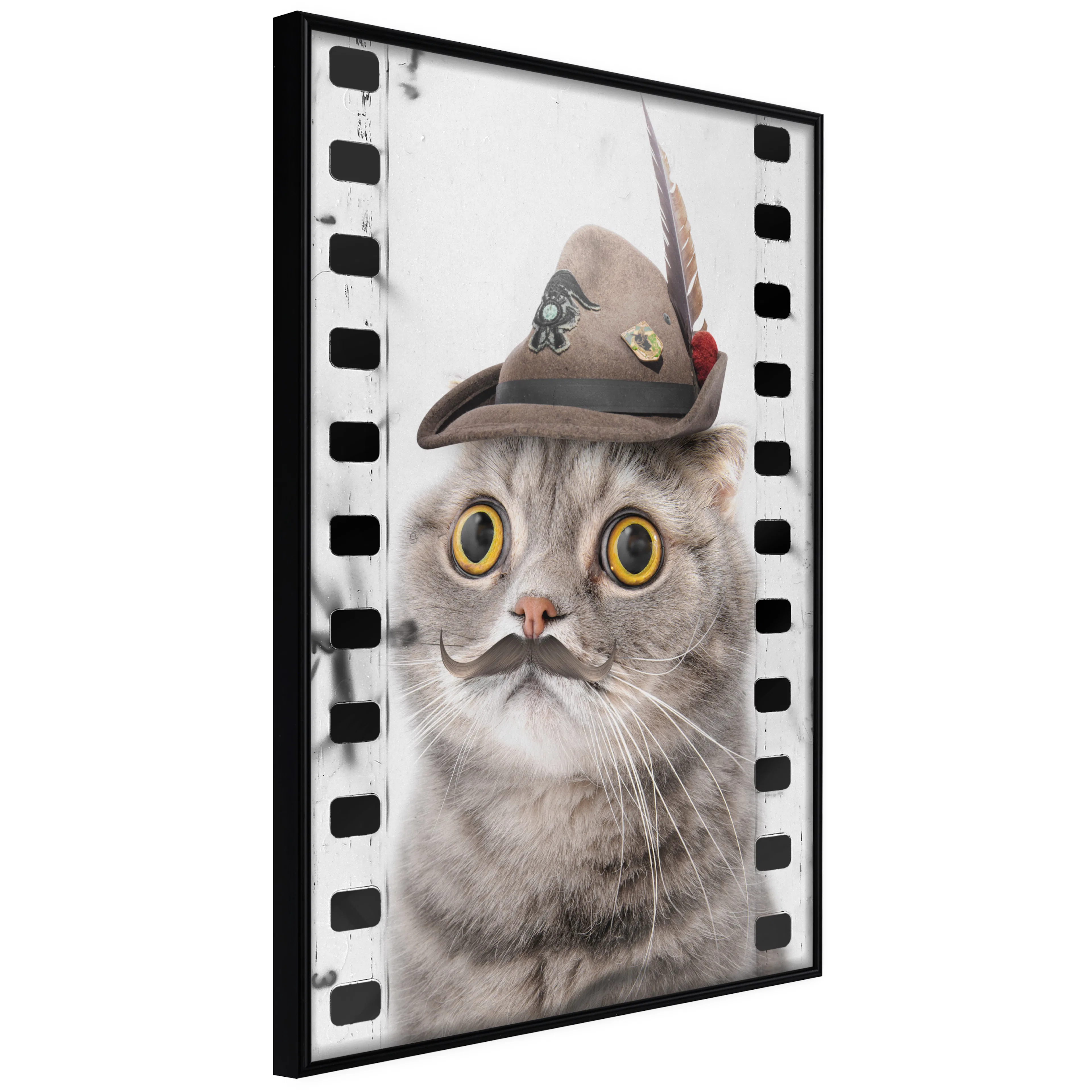Affisch - Cat In Hat [Poster] 40x60 Svart ram, 40x60 cm