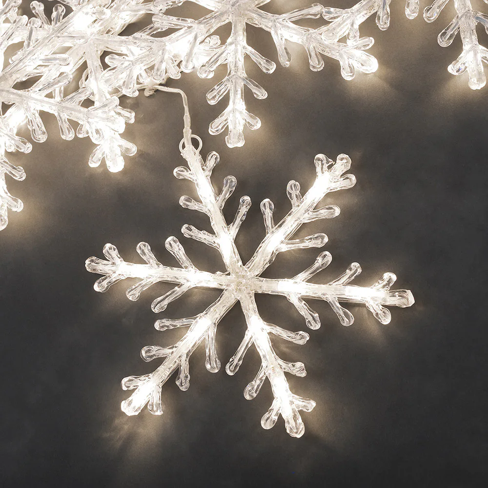 Ljusslinga Gnosjö Konstsmide Snöflinga Varmvit/Transparent