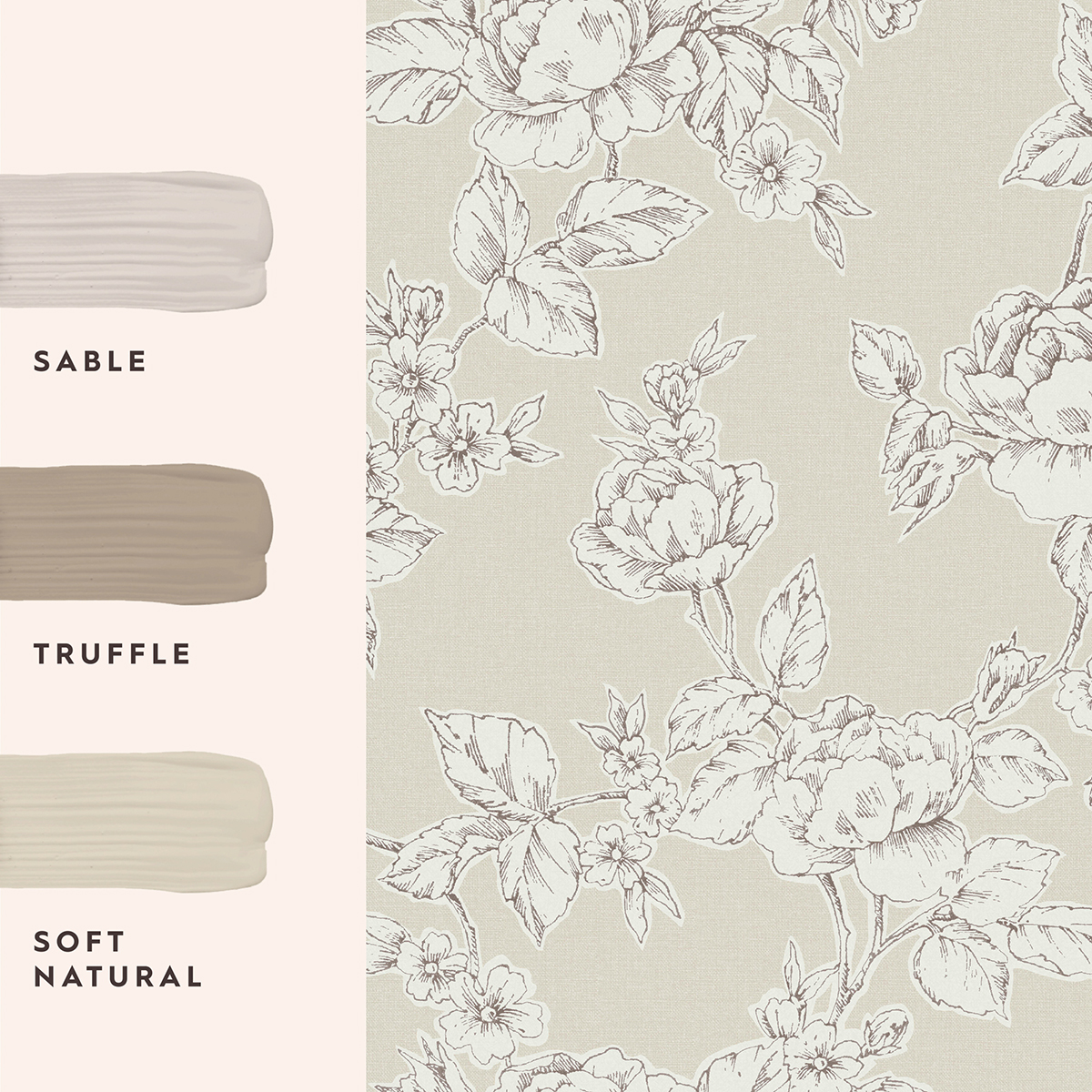 Tapet Laura Ashley Pollington Roses Naturell
