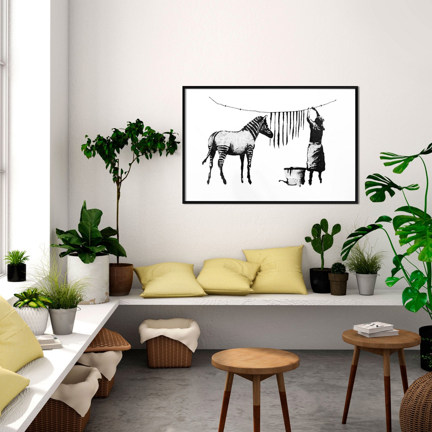Poster Artgeist Affisch Banksy Washing Zebra