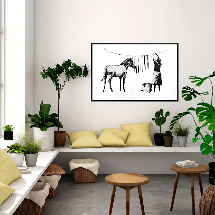Poster Artgeist Affisch Banksy Washing Zebra
