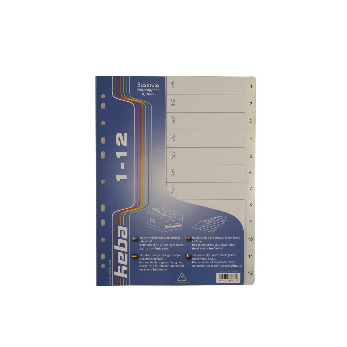 Register KEBA Business A4 0,18 mm PP 1-12