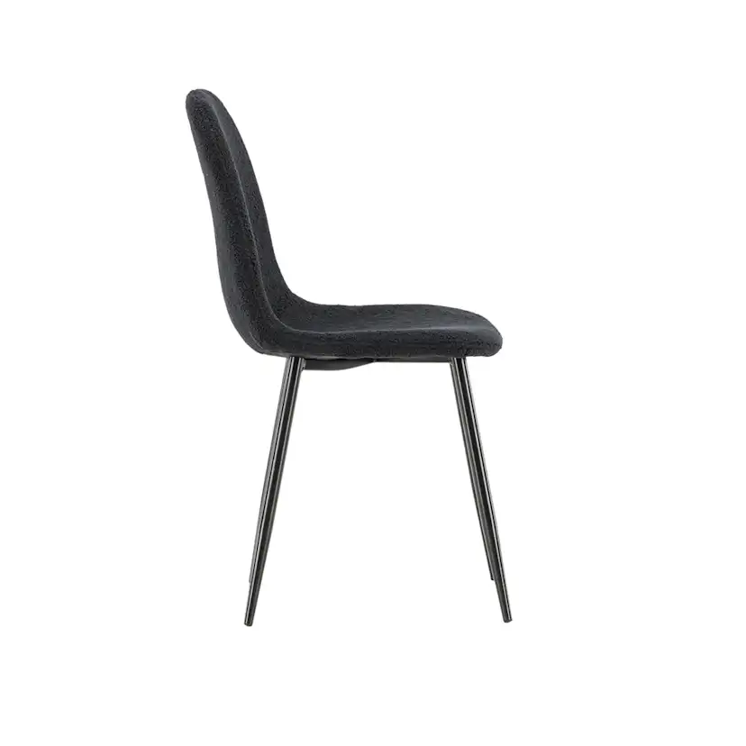 Polar Dining Chair 2-pack - Black / Black Teddy / FSC 100% Svart