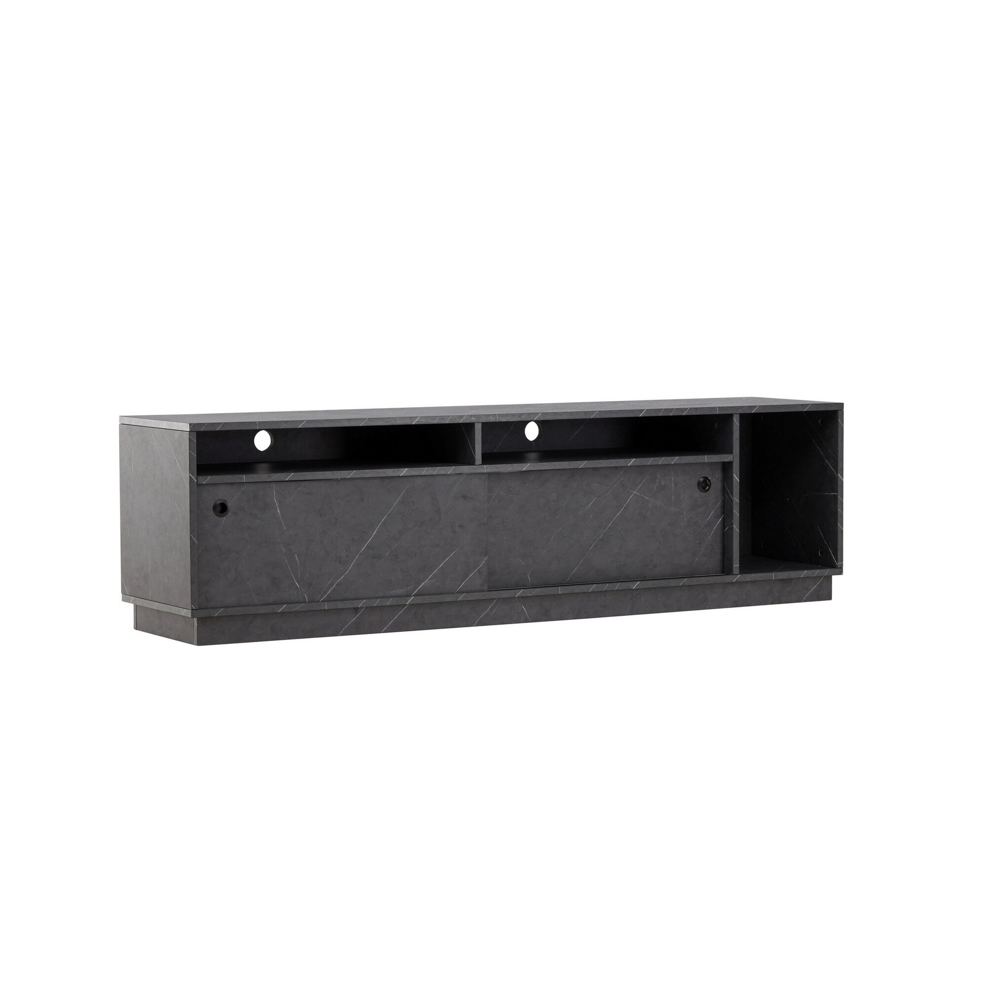 Girona TV Bench  - Black / Black Melamine Svart