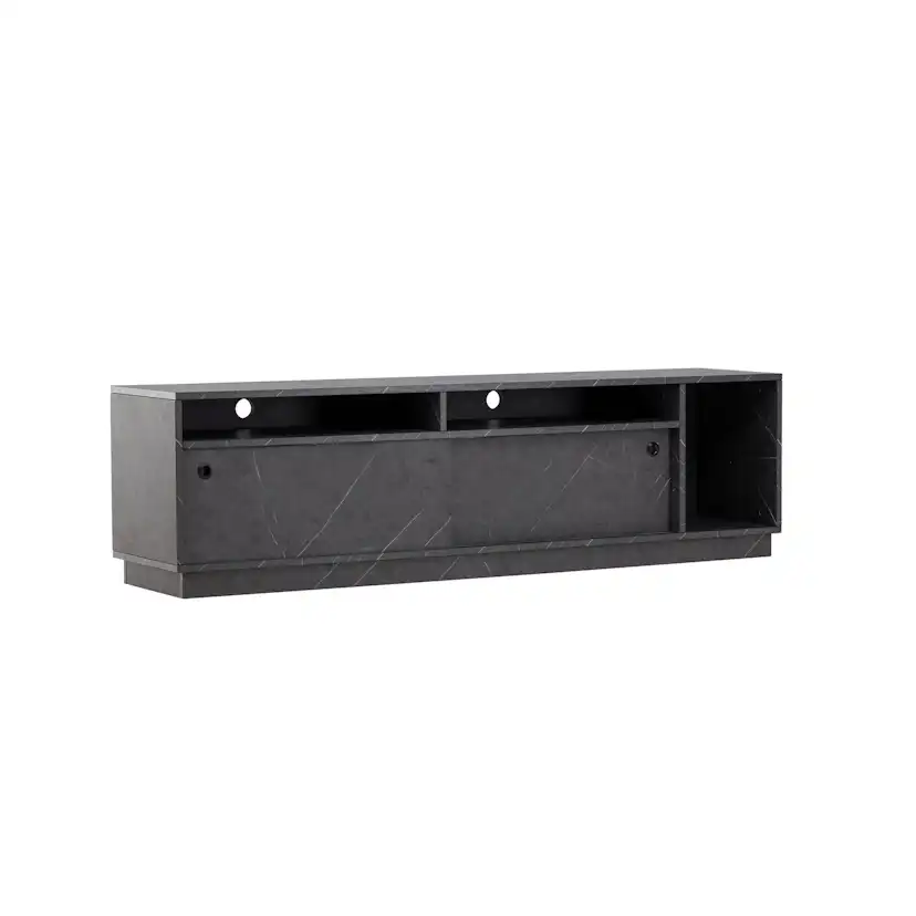 Girona TV Bench - Black / Black Melamine Svart