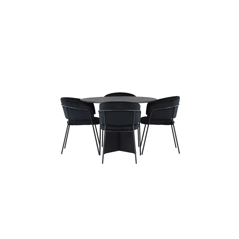 Matgrupp Venture Home Bootcut Ø110 cm med 4 st Selma stolar