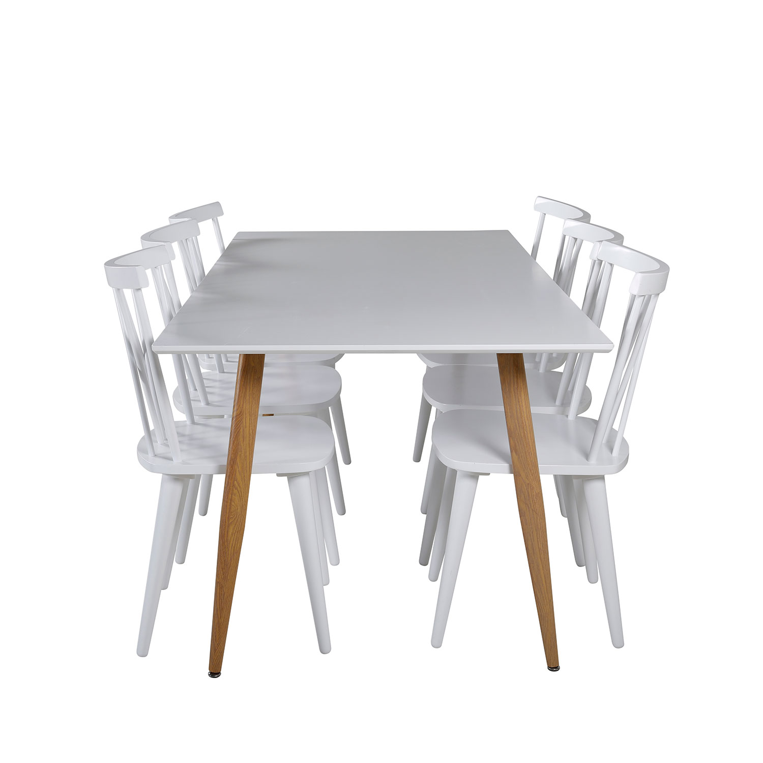 Polar Dining Table - 180*90*H75 - White / Oak, Mariette Vit