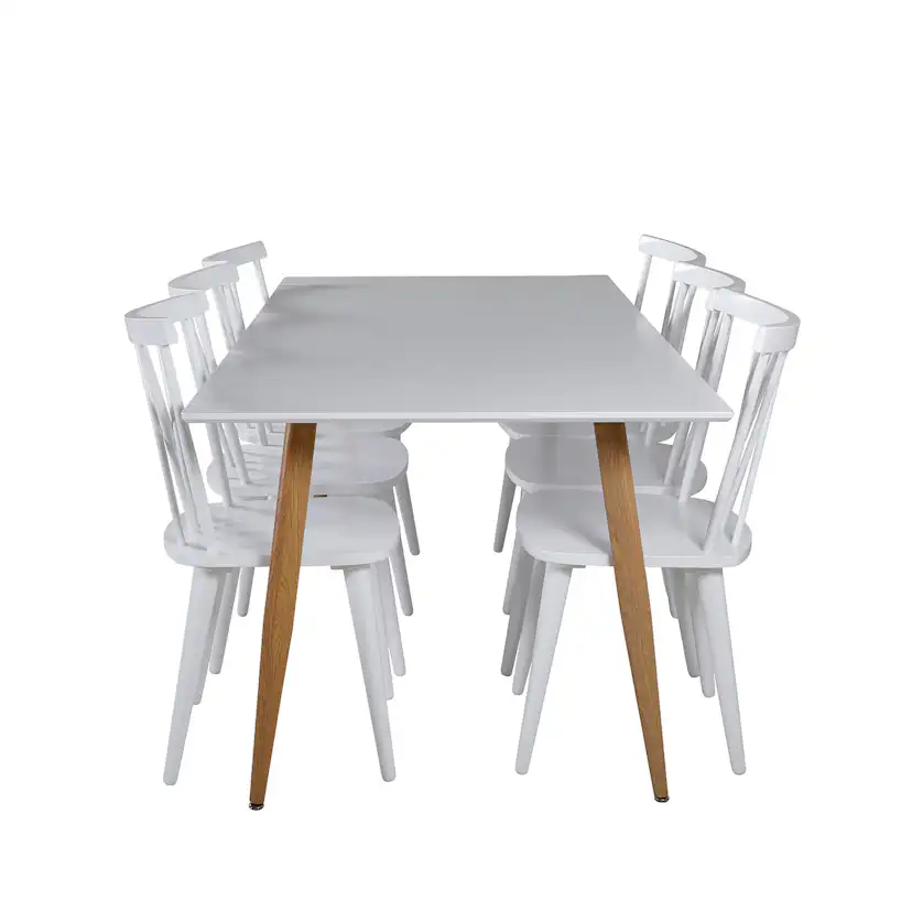 Polar Dining Table - 180*90*H75 - White / Oak, Mariette Vit