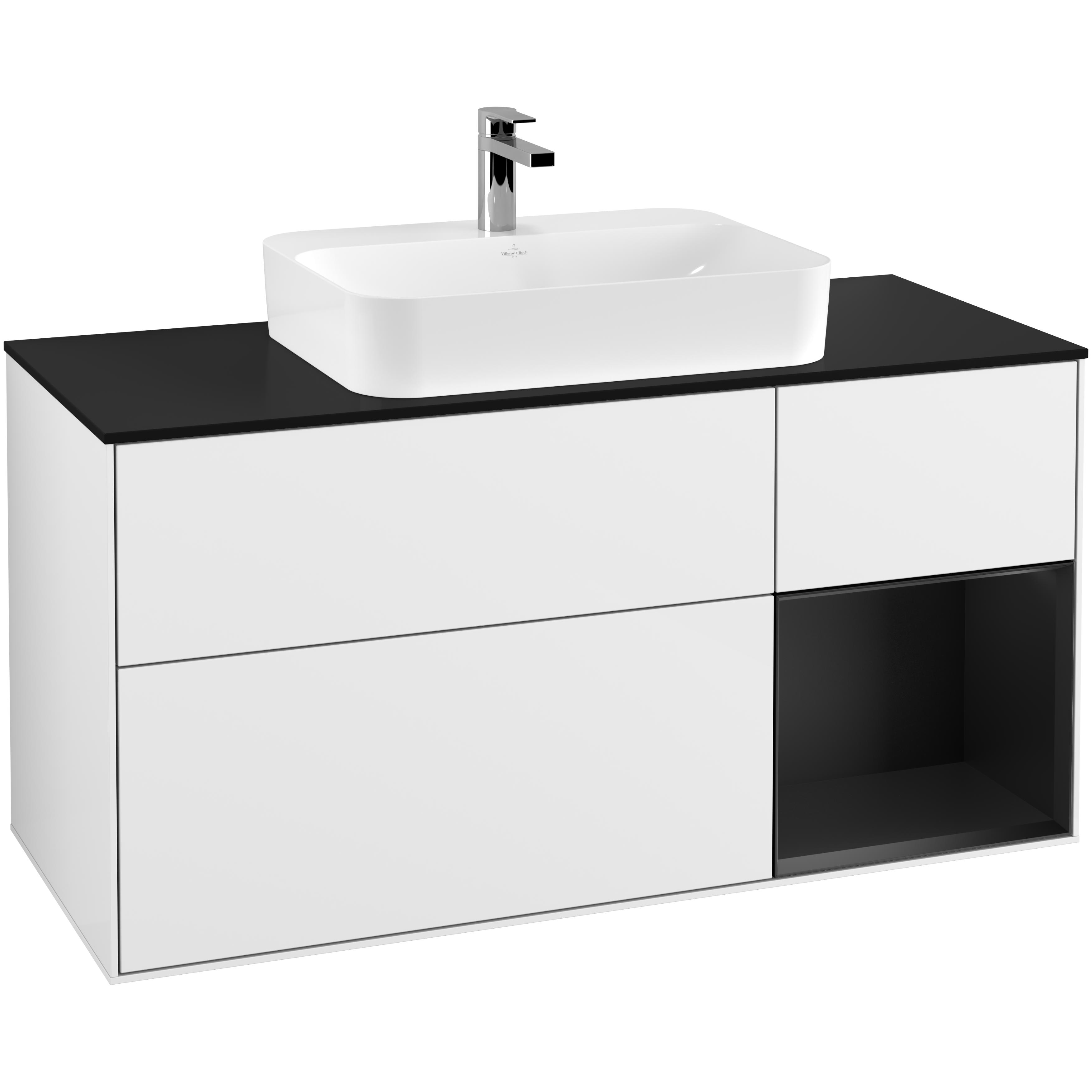 Tvättställsskåp Villeroy & Boch Finion med 3 Lådor Hylla och Bänkskiva för Ytmonterat Tvättställ