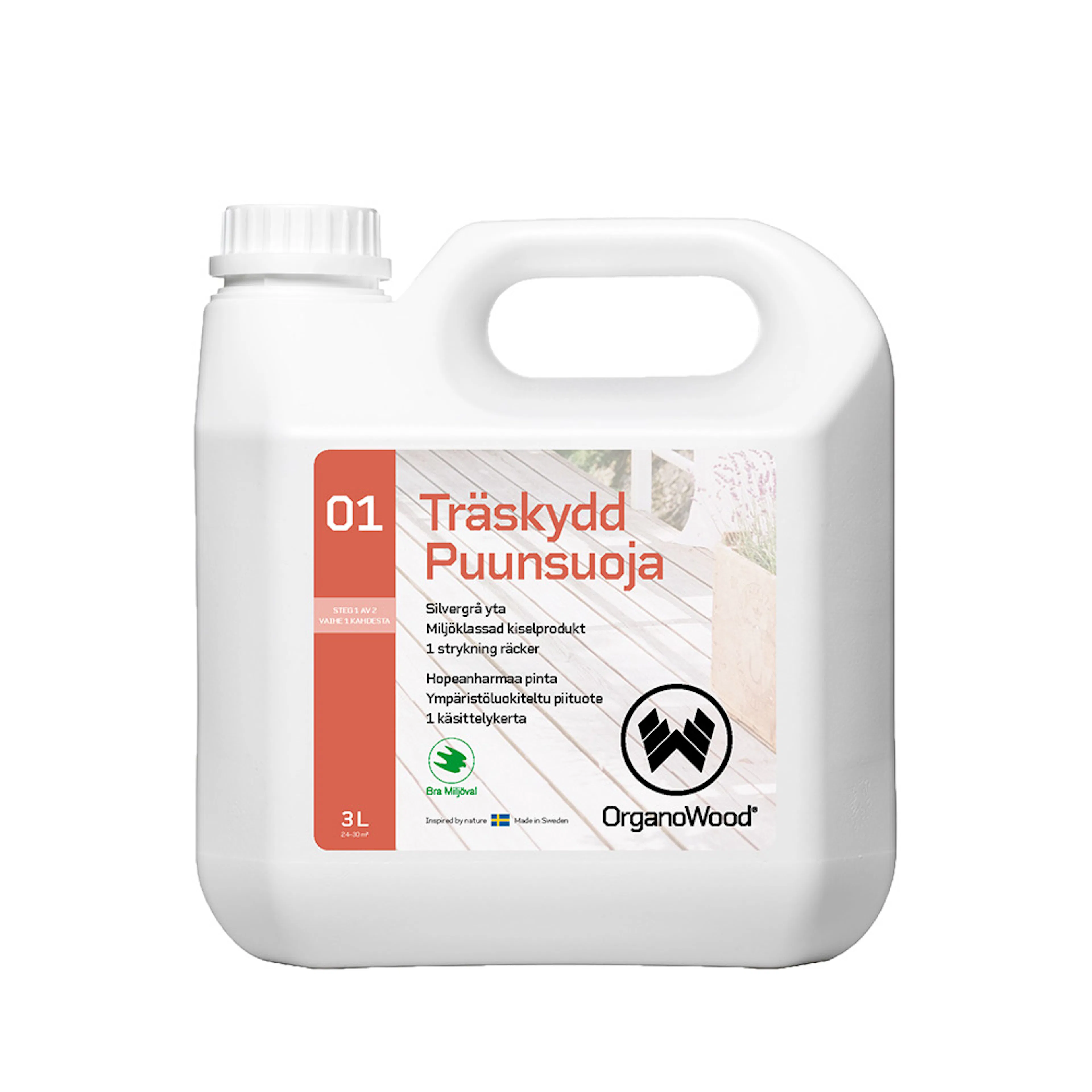 Organowood 01.Träskydd Ofärgad 3 L Volym 3L
