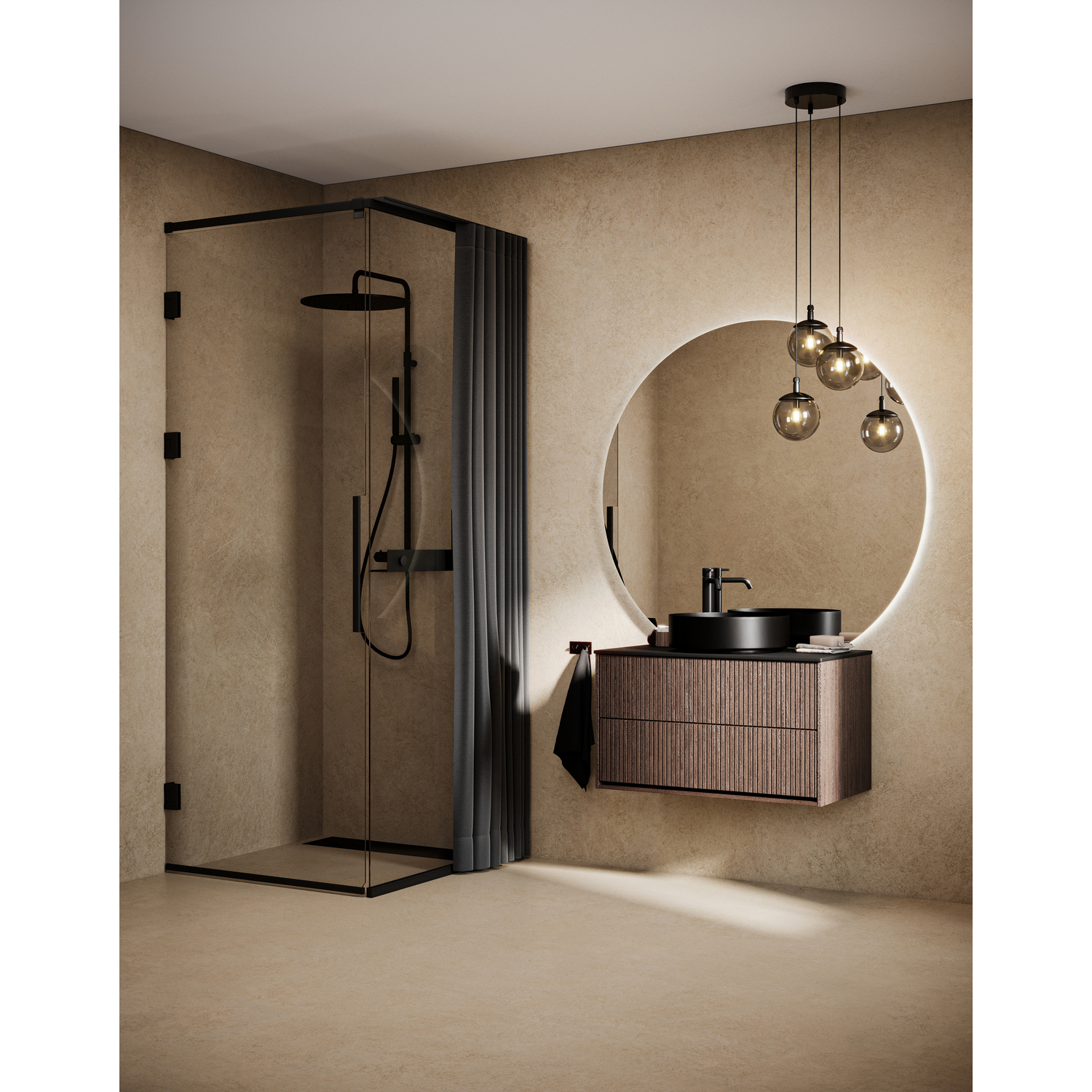 Langfoss Gardinskena 90x7x1,5 Svart Matt B: 900 mm, Mattsvart
