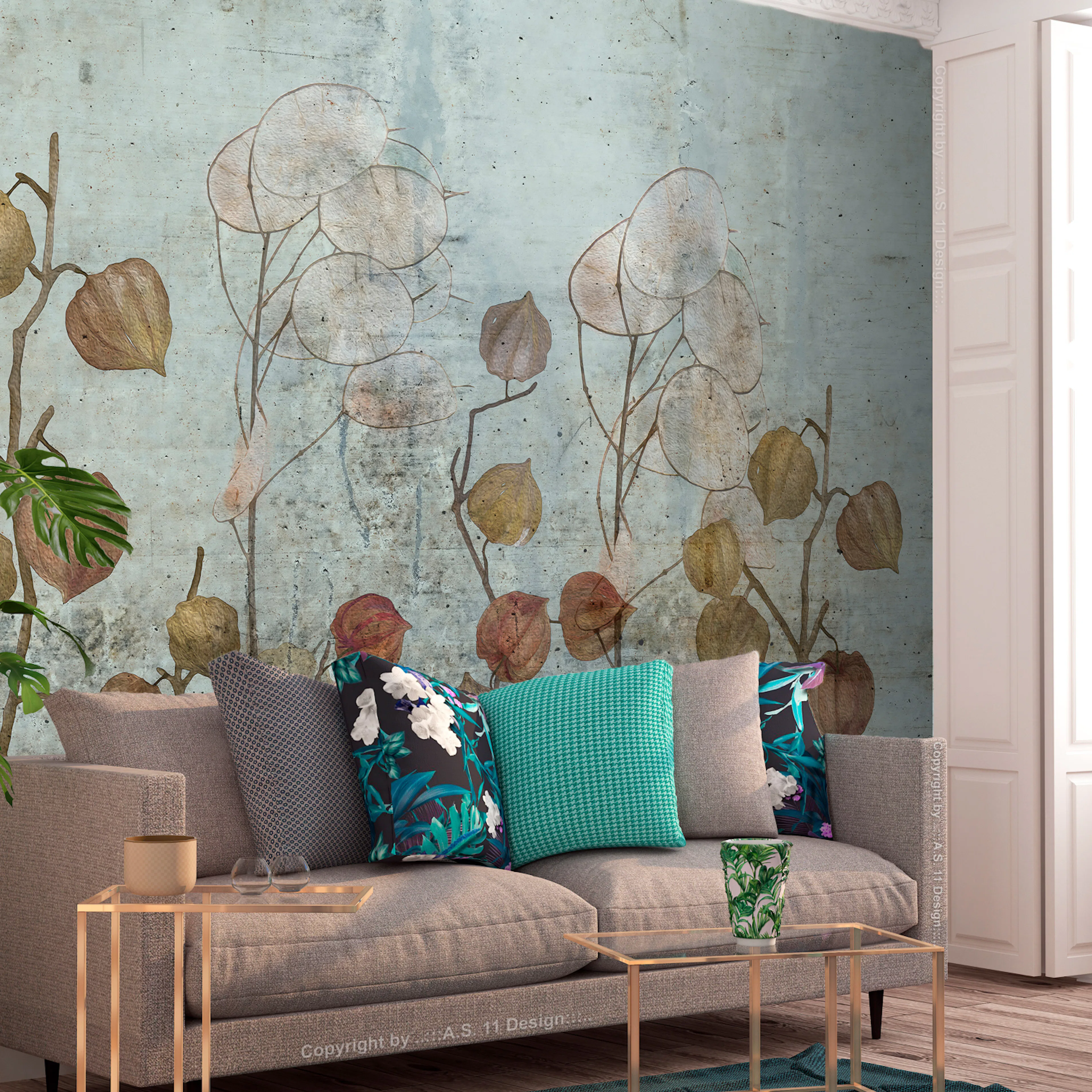 Fototapet - Painted Lunaria 450x315 450x315 cm